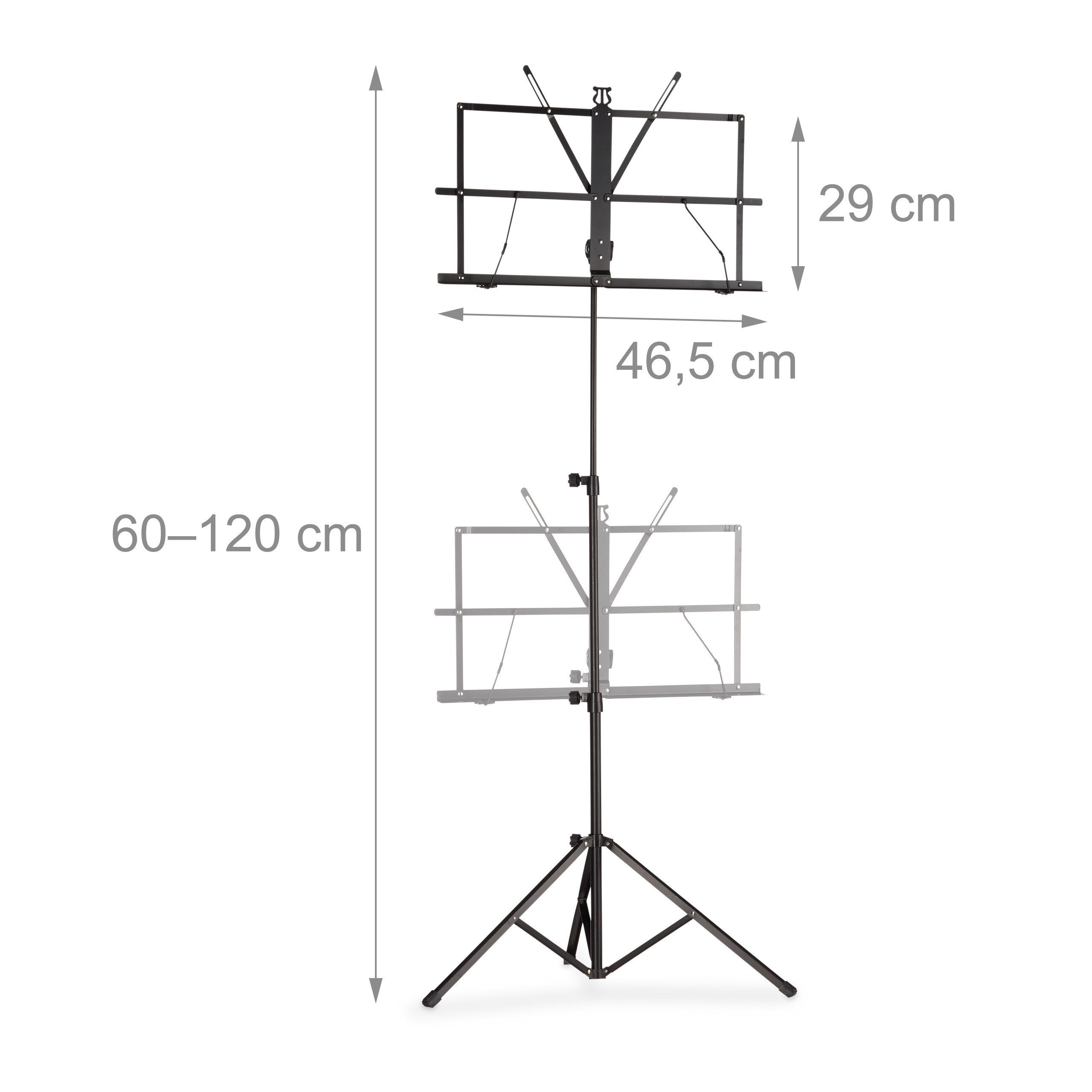 relaxdays Notenpult Notenständer mit Tasche