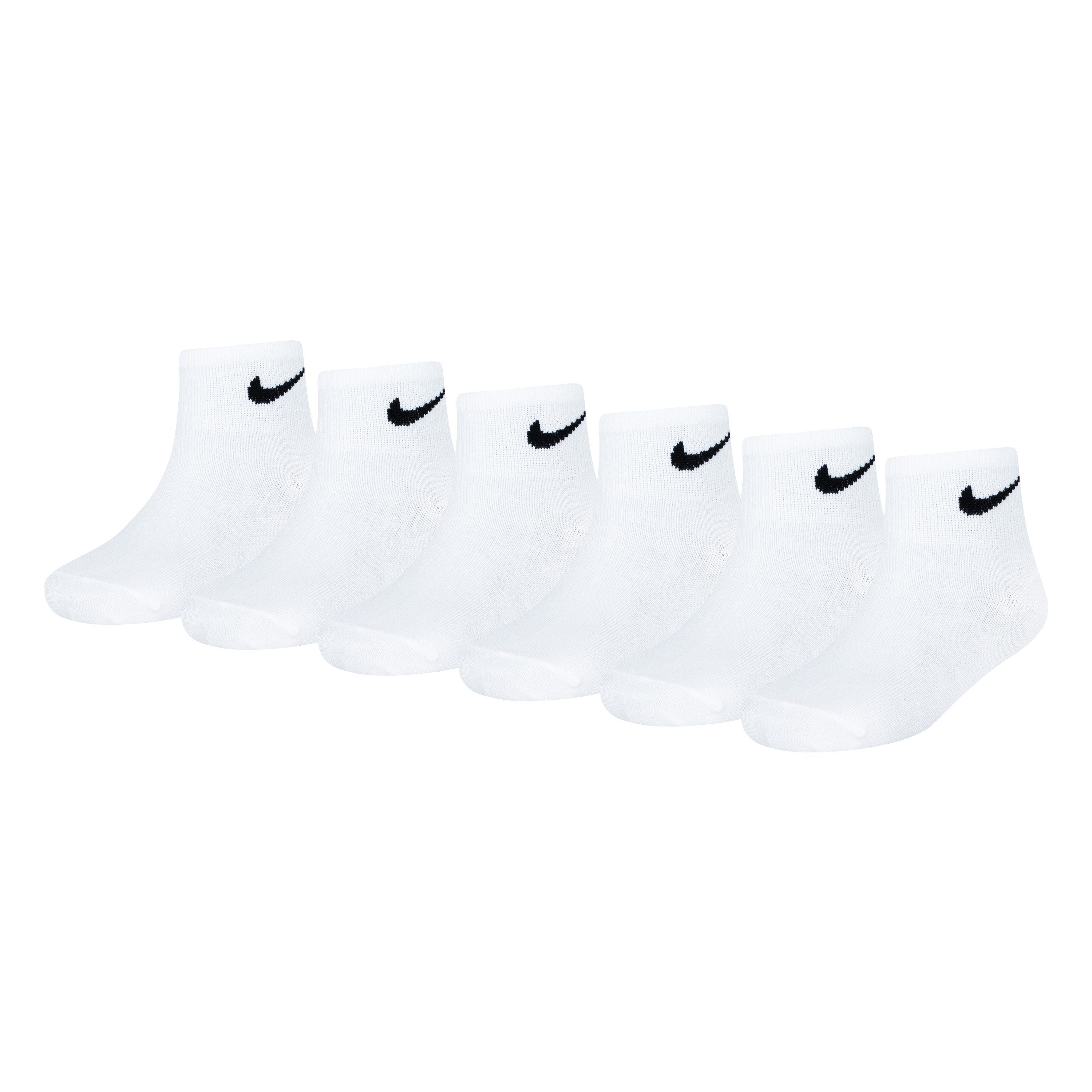 Nike Sportswear Sportsocken NHN NIKE BASIC PACK QUARTER (Packung, 6-Paar) für Kinder (4-5 Jahre), für sportive Aktivitäten, mit Labelstickerei