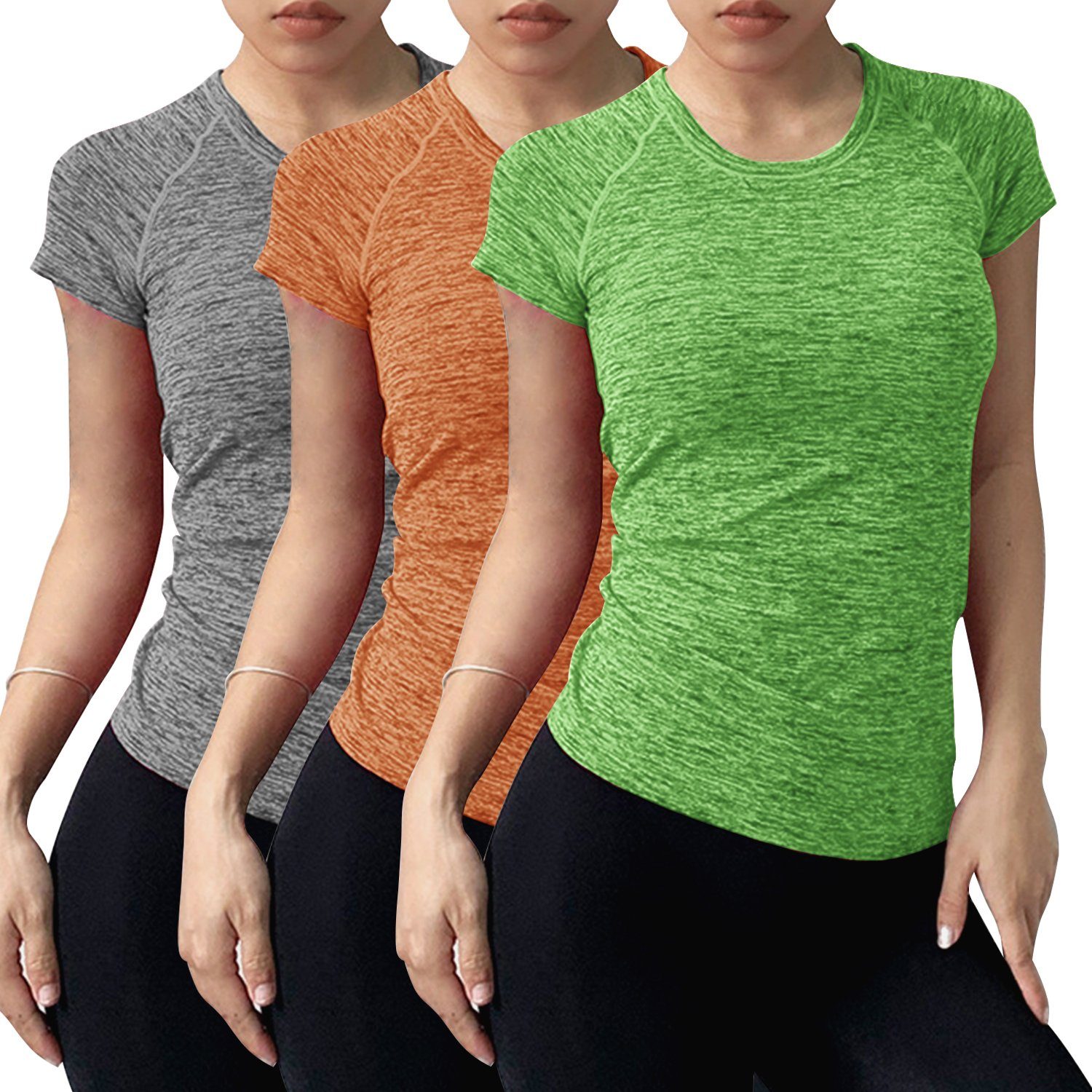 T-Shirt Sportshirt (3er-Pack, Laufshirt Libella T-Shirt 3er-Pack) Yoga Kurzarm Set-1 1502 Training Damen Top