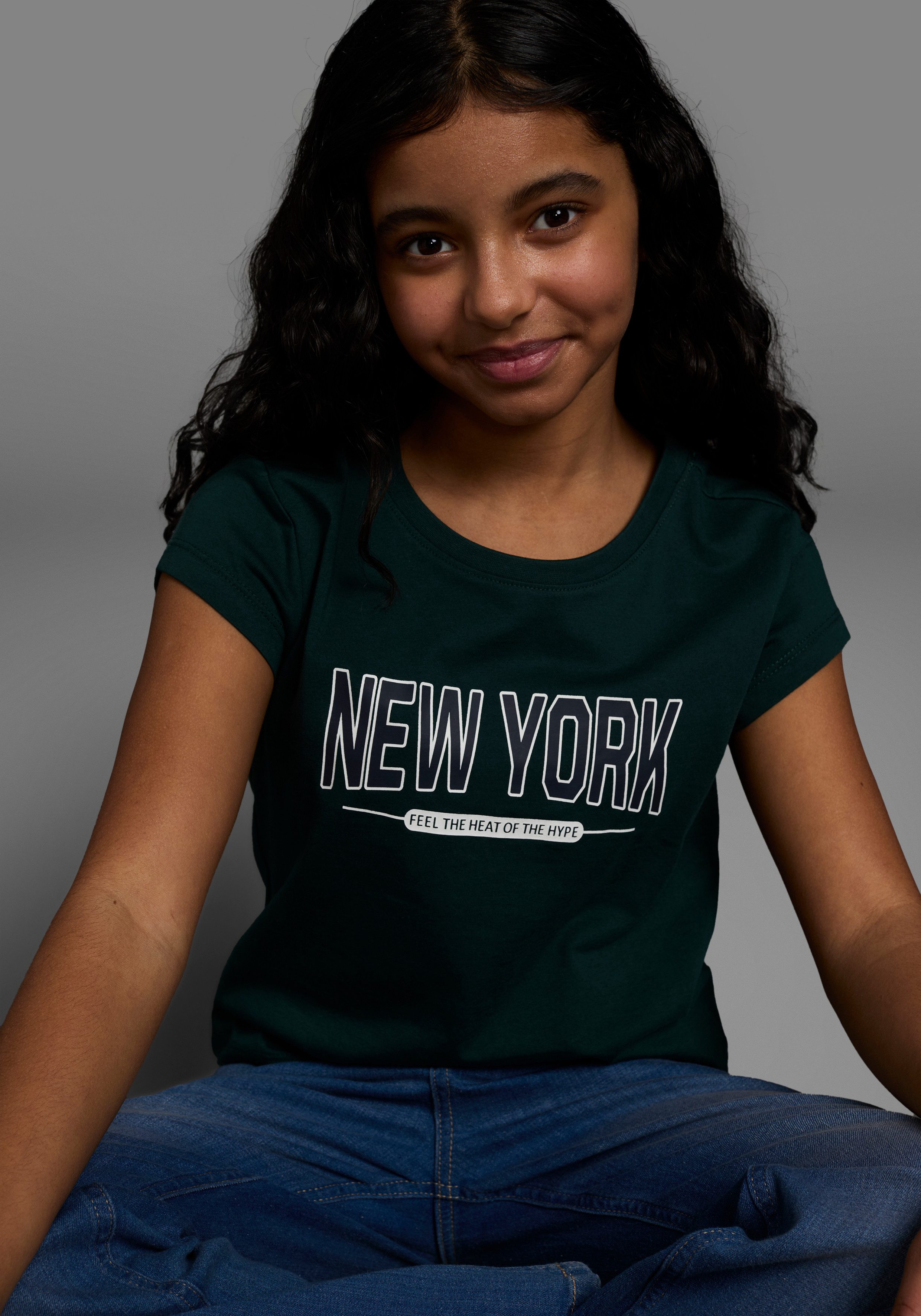 KIDSWORLD T-Shirt New York - Print Kurzarm, gerade Passform, mit stylischem Druck