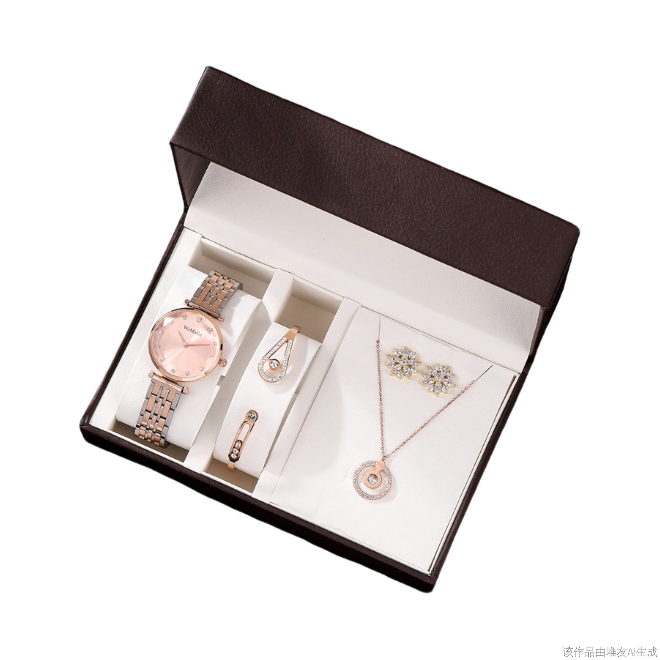 Quarzuhr Premium Damen Schmuckset mit Quarz-Armbanduhr & Delphin-Anhänger