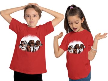 MyDesign24 Print-Shirt bedrucktes Kinder und Jugend Hunde T-Shirt - Australian Shepherd Baumwollshirt mit Aufdruck, i214