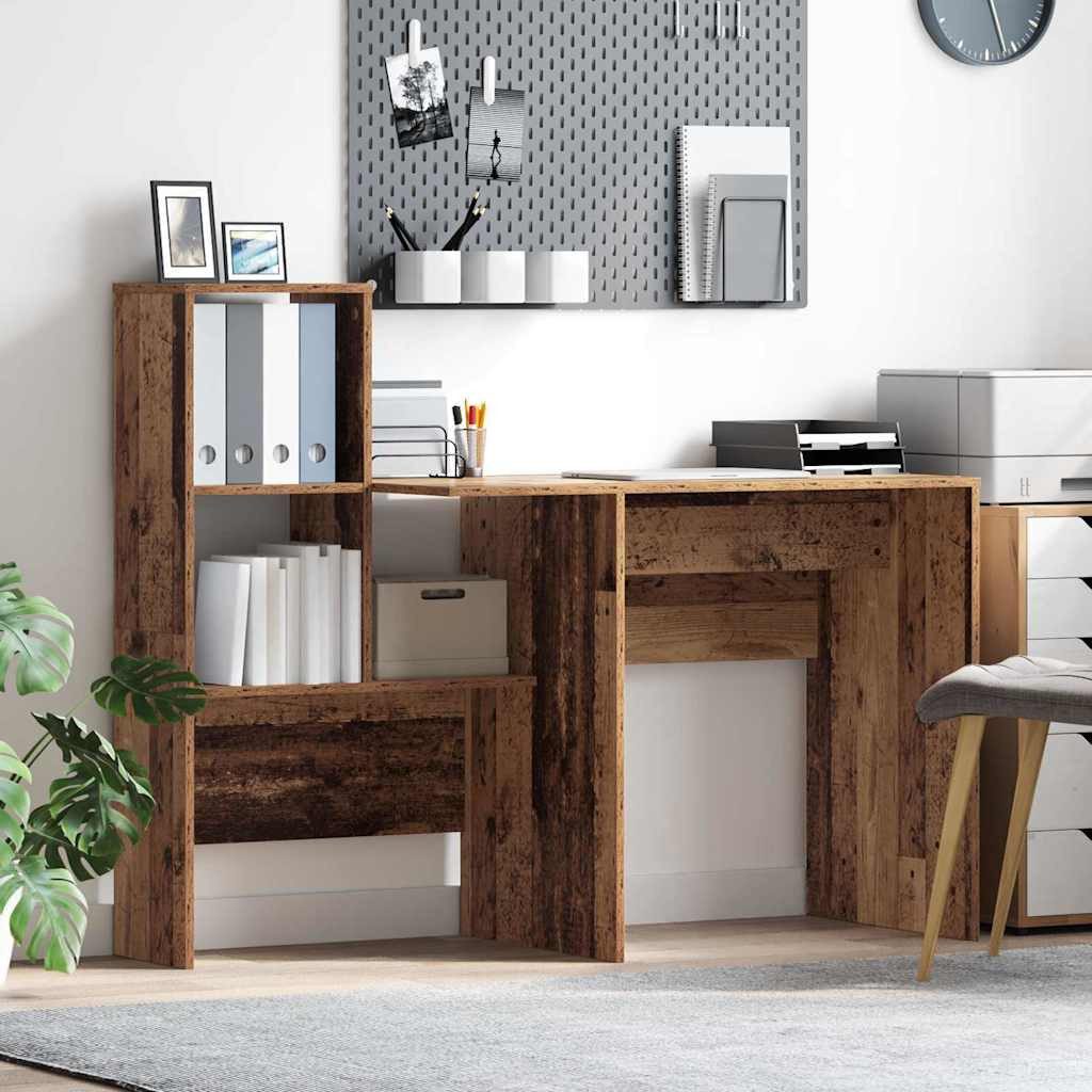 vidaXL Schreibtisch Schreibtisch Altholz Holzwerkstoff 131,5 x 50 x 106,5 cm (1-St)