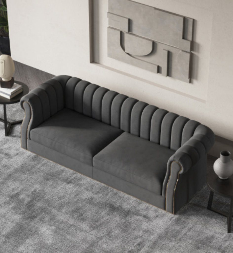 JVmoebel Sofa Schwarzer Designer Dreisitzer Luxus Modernes Design Neue Couch, Made in Europe