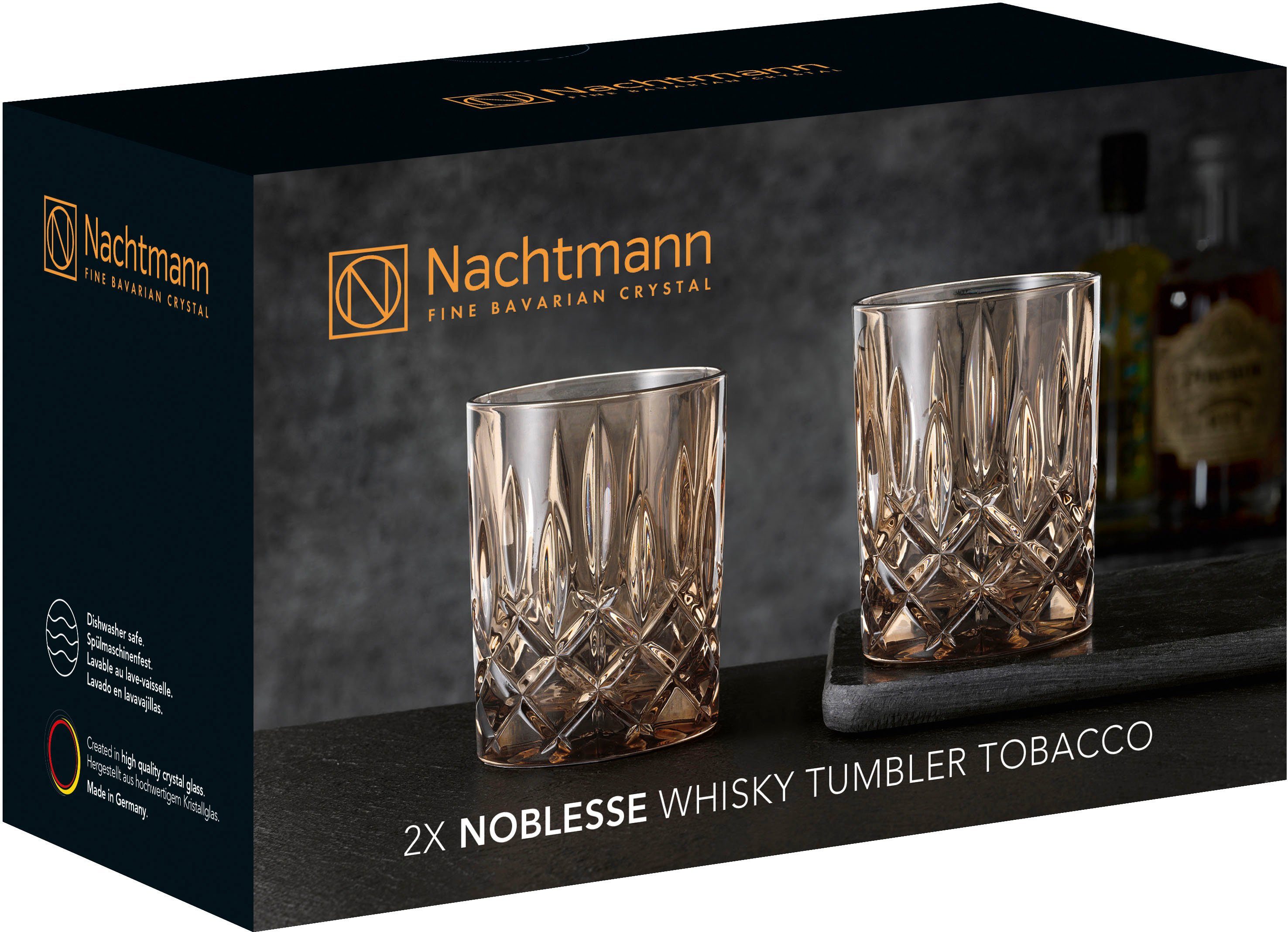 Nachtmann Whiskyglas Noblesse, 2-tlg., Kristallglas, Made in Germany, 295 ml, 2-teilig