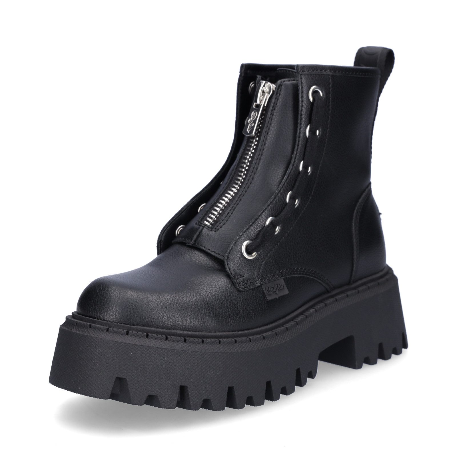 Buffalo Damen Boot Aspen Front Zip schwarz Ankleboots