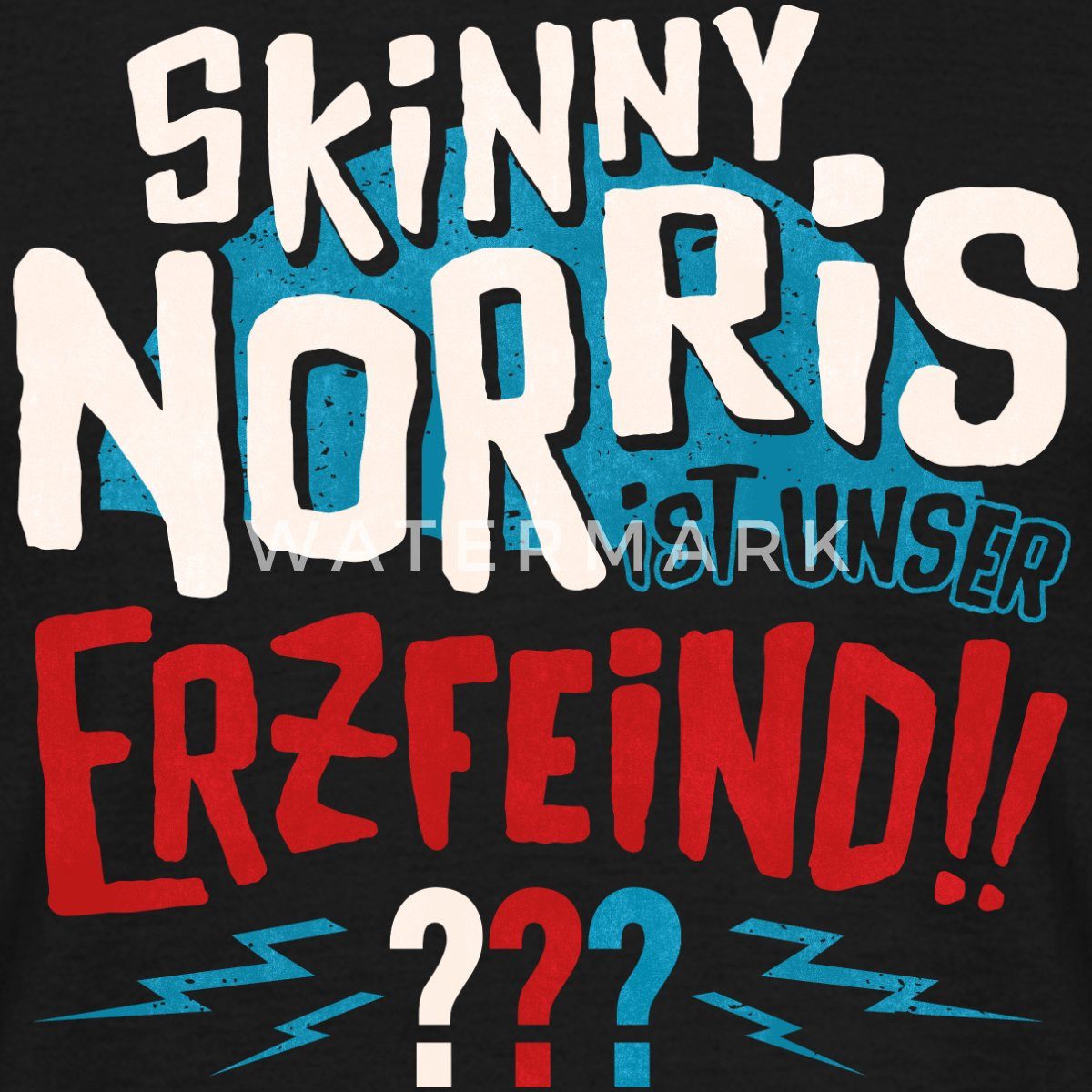 Spreadshirt T-Shirt Die Drei Fragezeichen Skinny Norris Männer T-Shirt (1-tlg)