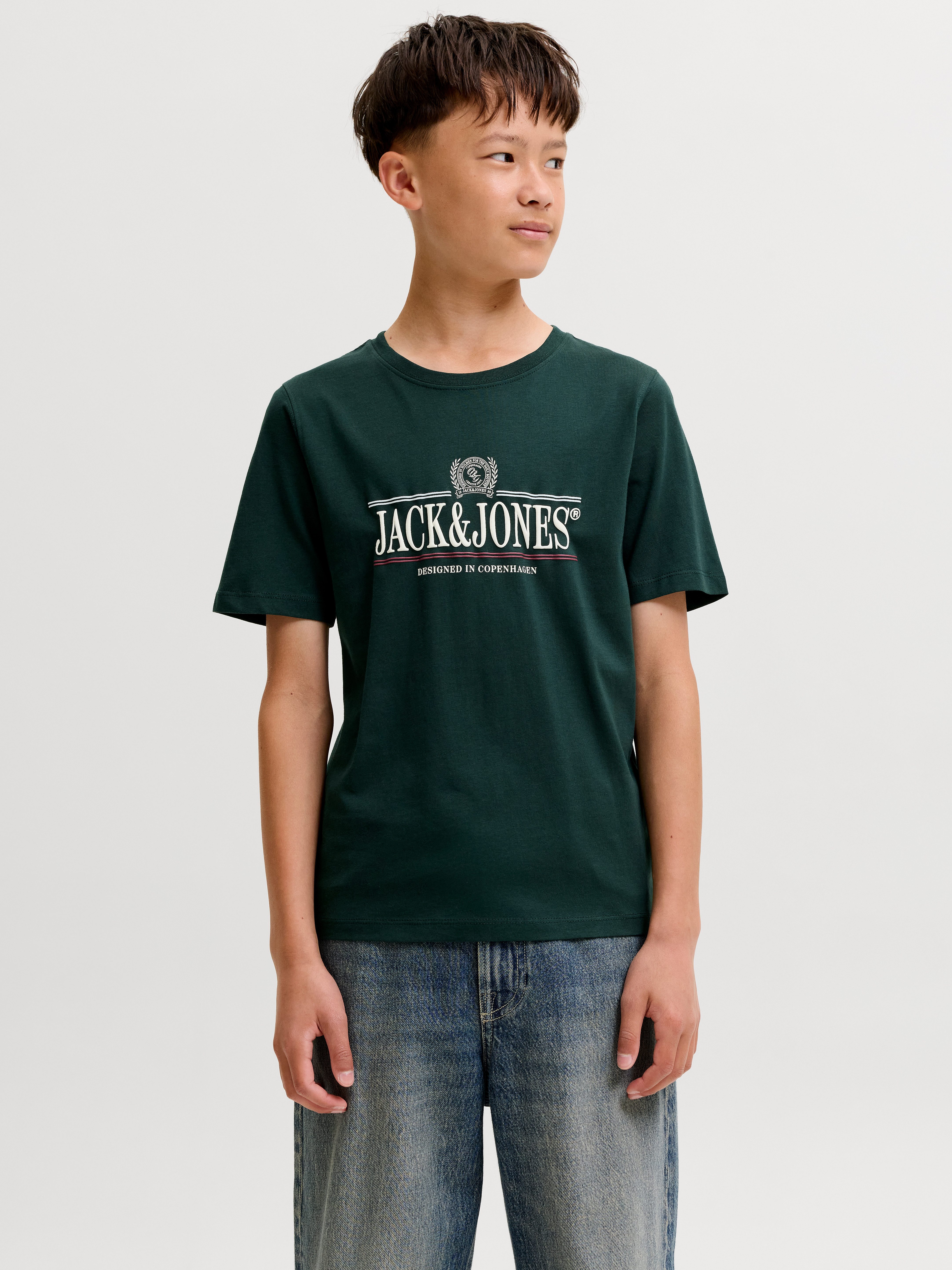 Jack & Jones Junior Rundhalsshirt JORFREDERIKSBERG GRAPHIC BOX TEE SS JNR Baumwolle, regular fit