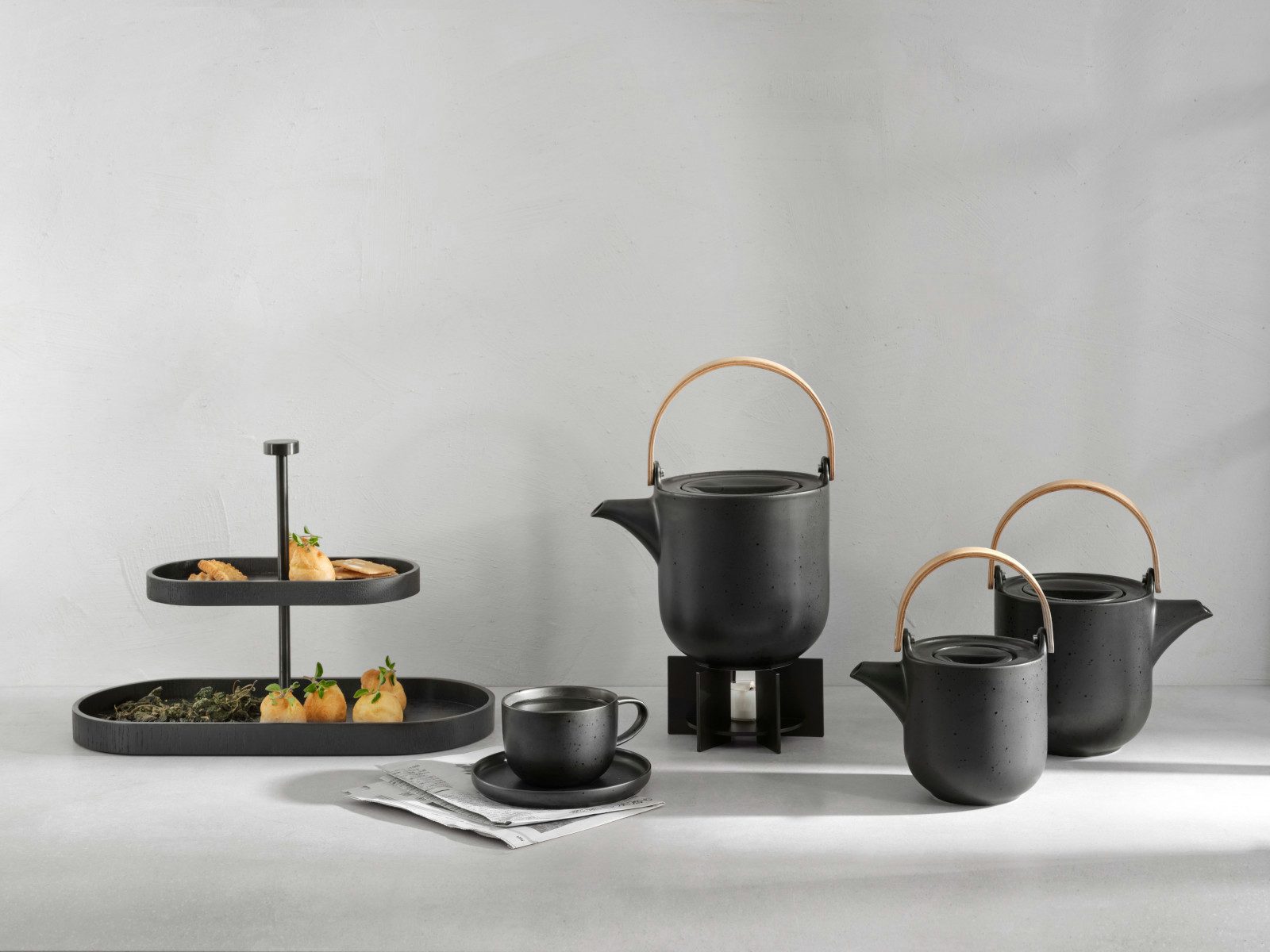 ASA SELECTION Tasse coppa Teetasse und Untertasse kuro Set 2tlg, Porzellan
