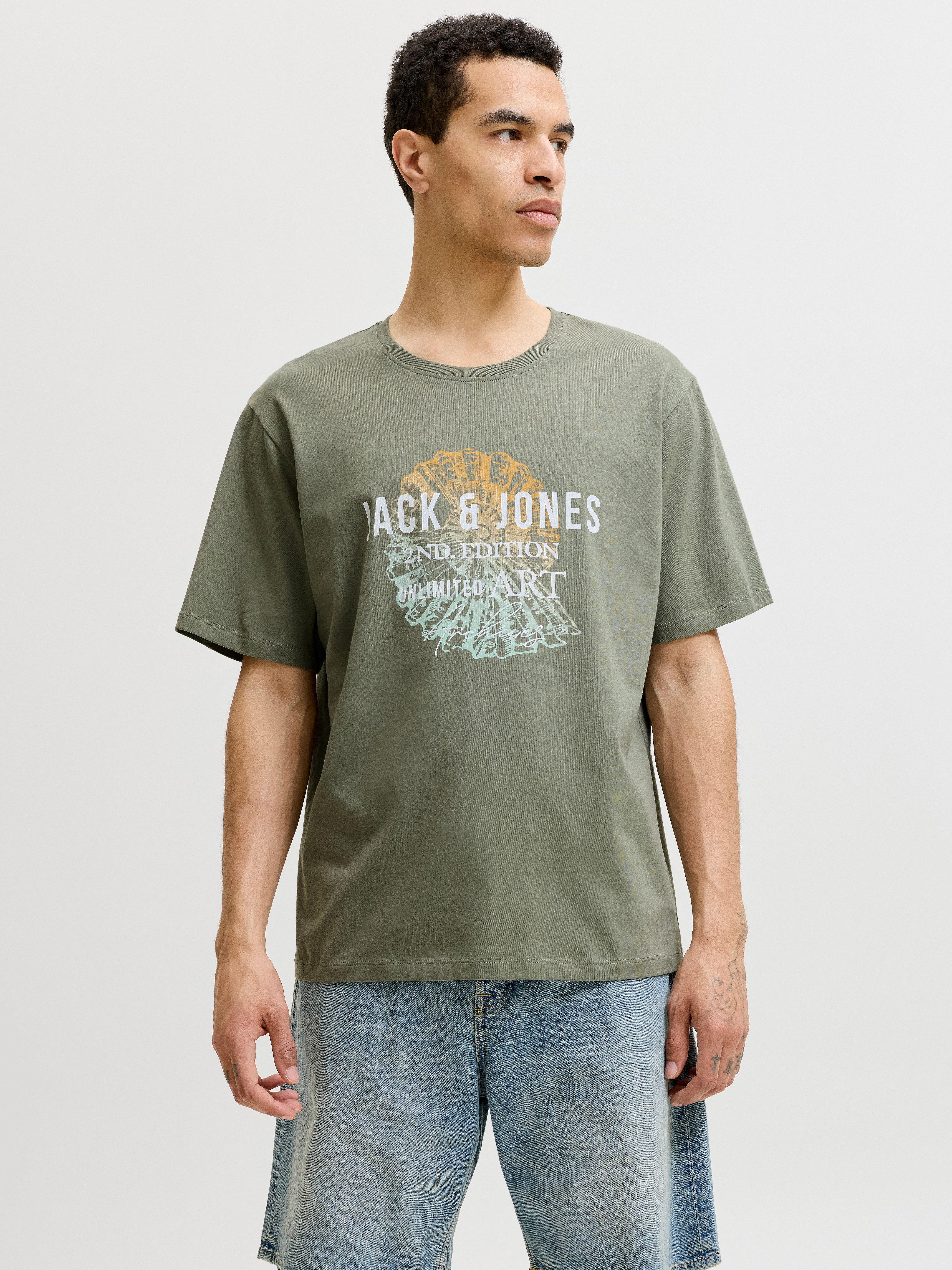 Jack & Jones Rundhalsshirt JJGRADIENT PRINT TEE SS CREW NECK
