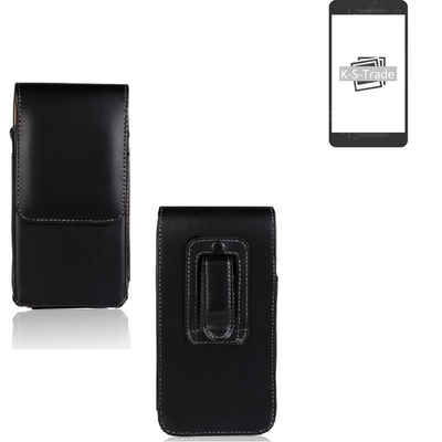 K-S-Trade Handyhülle, Gürteltasche kompatibel mit Apple iPhone 12 (mini) Schutz Hülle Handy Hülle mit Magnetverschluss Holster in schwarz