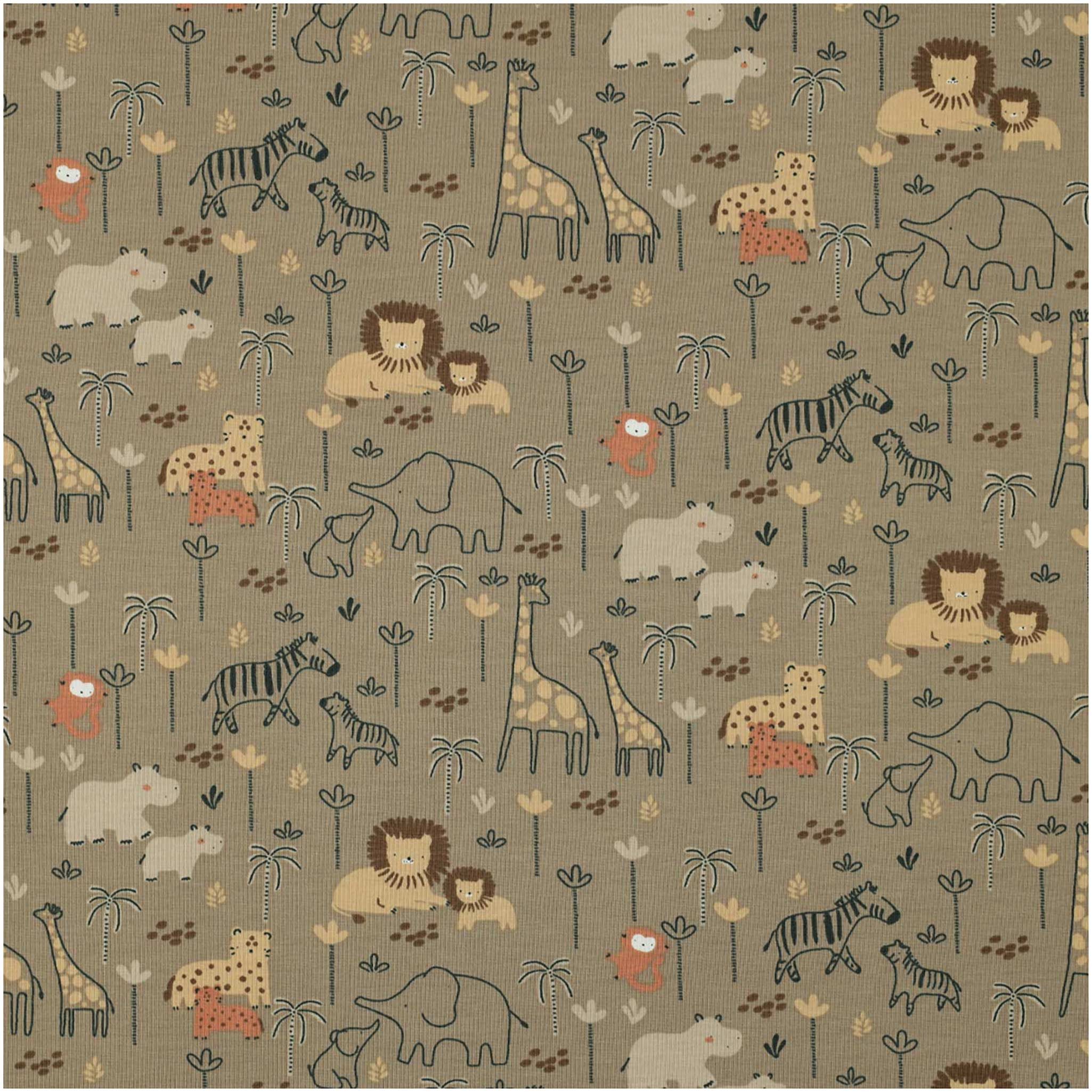 maDDma Stoff Baumwolljersey Kinderstoff 0,5m bedruckt, Tiere 2