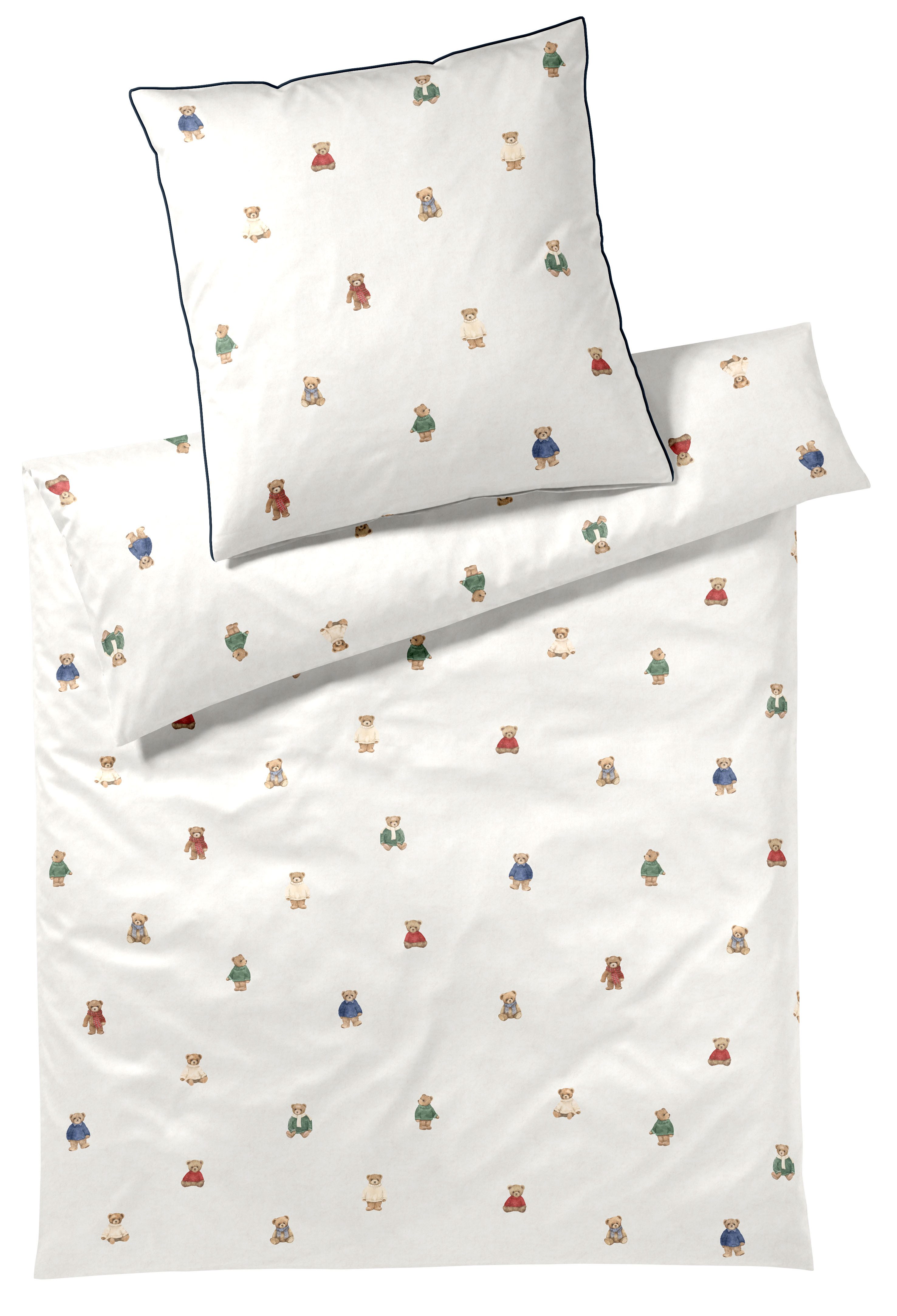 Elegante Bettwäsche Teddy Bear, Mako-Satin, 2 teilig, angenehmes Hautgefühl