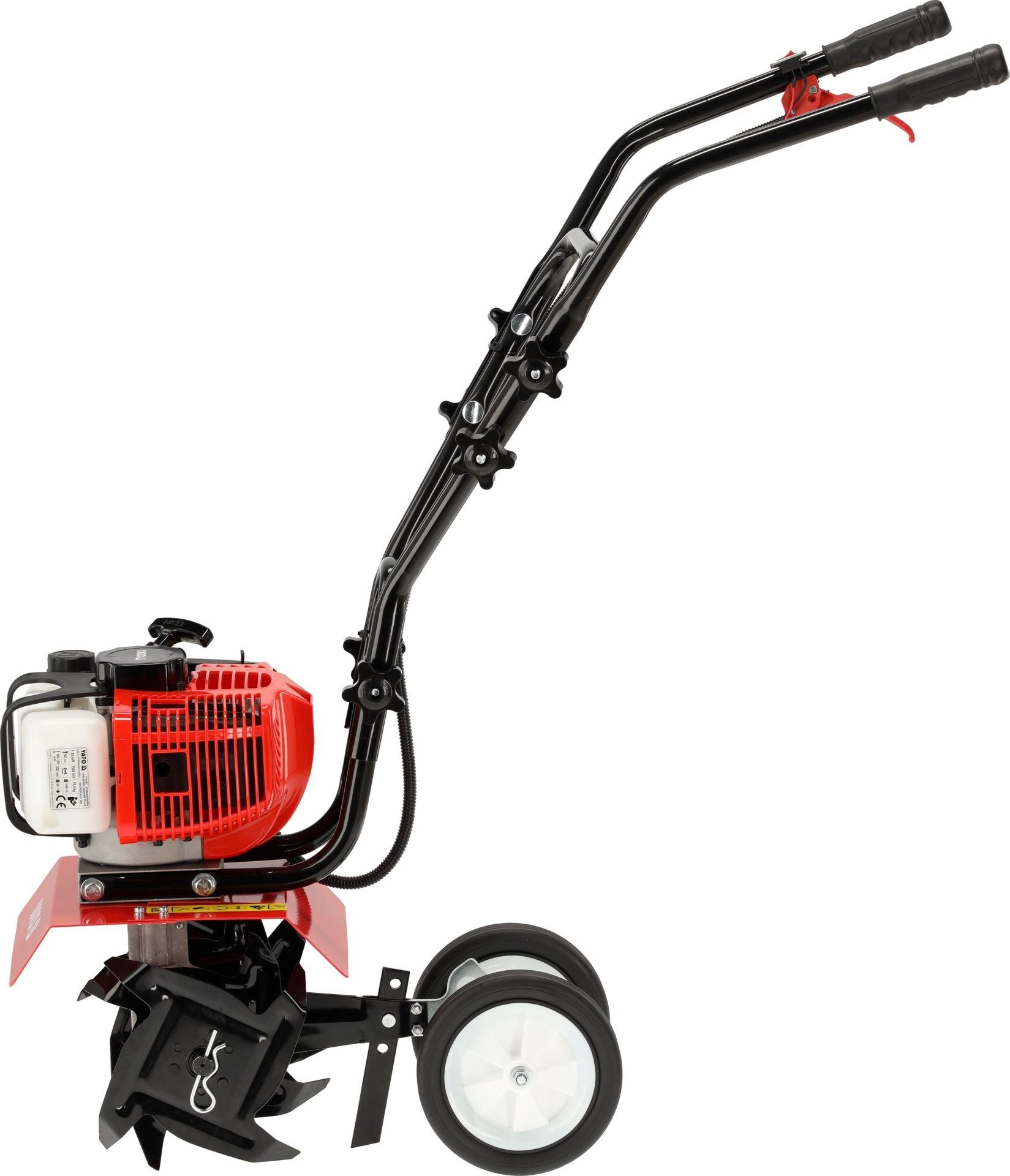 Yato Benzinmotorhacke Benzin Bodenfräse mit 2-Takt-Motor, 60 cm Arbeitsbreite