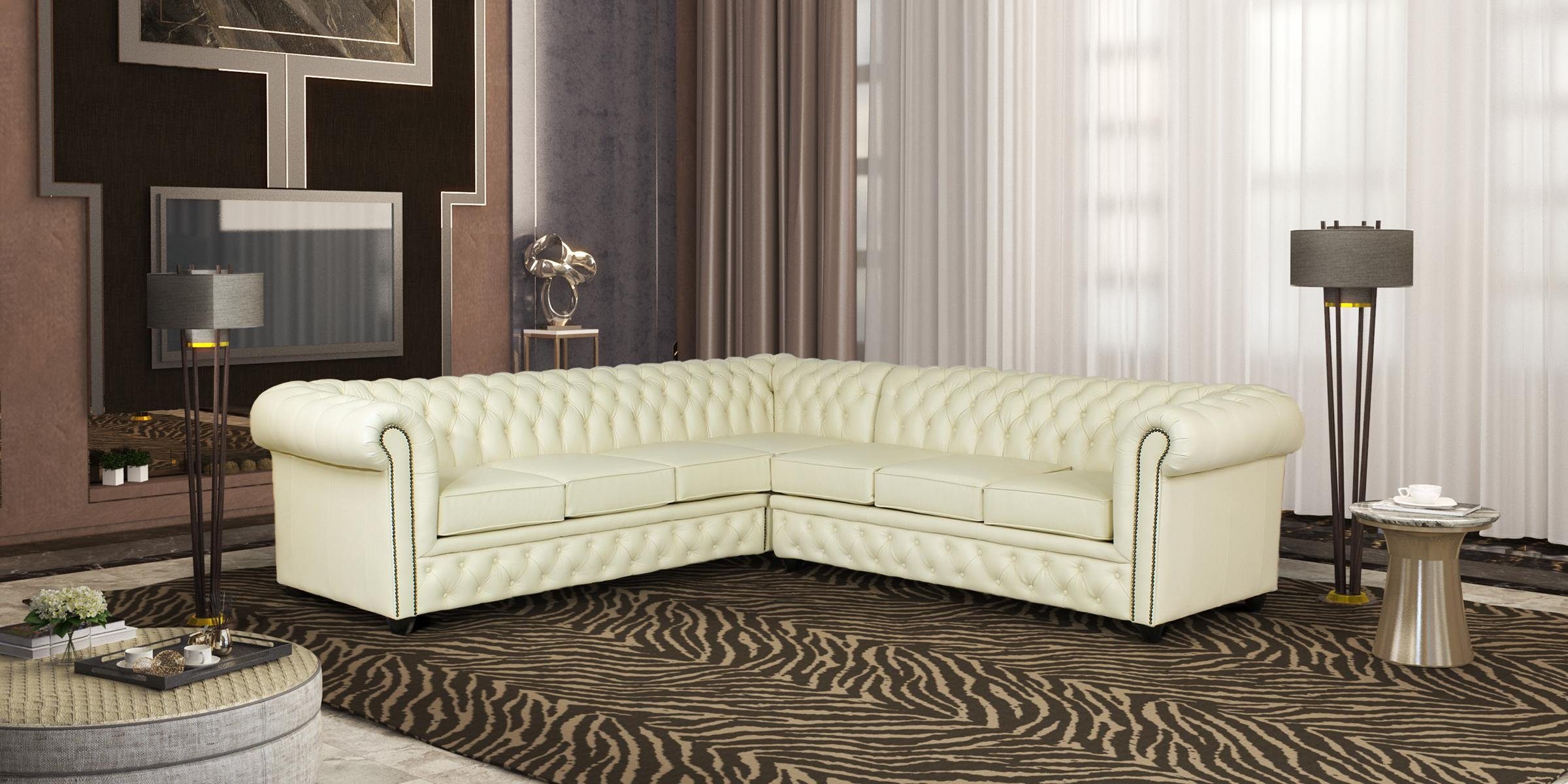 Salottini Chesterfield-Sofa XL Chesterfield Wohnlandschaft Ecksofa  Greenfield Deluxe