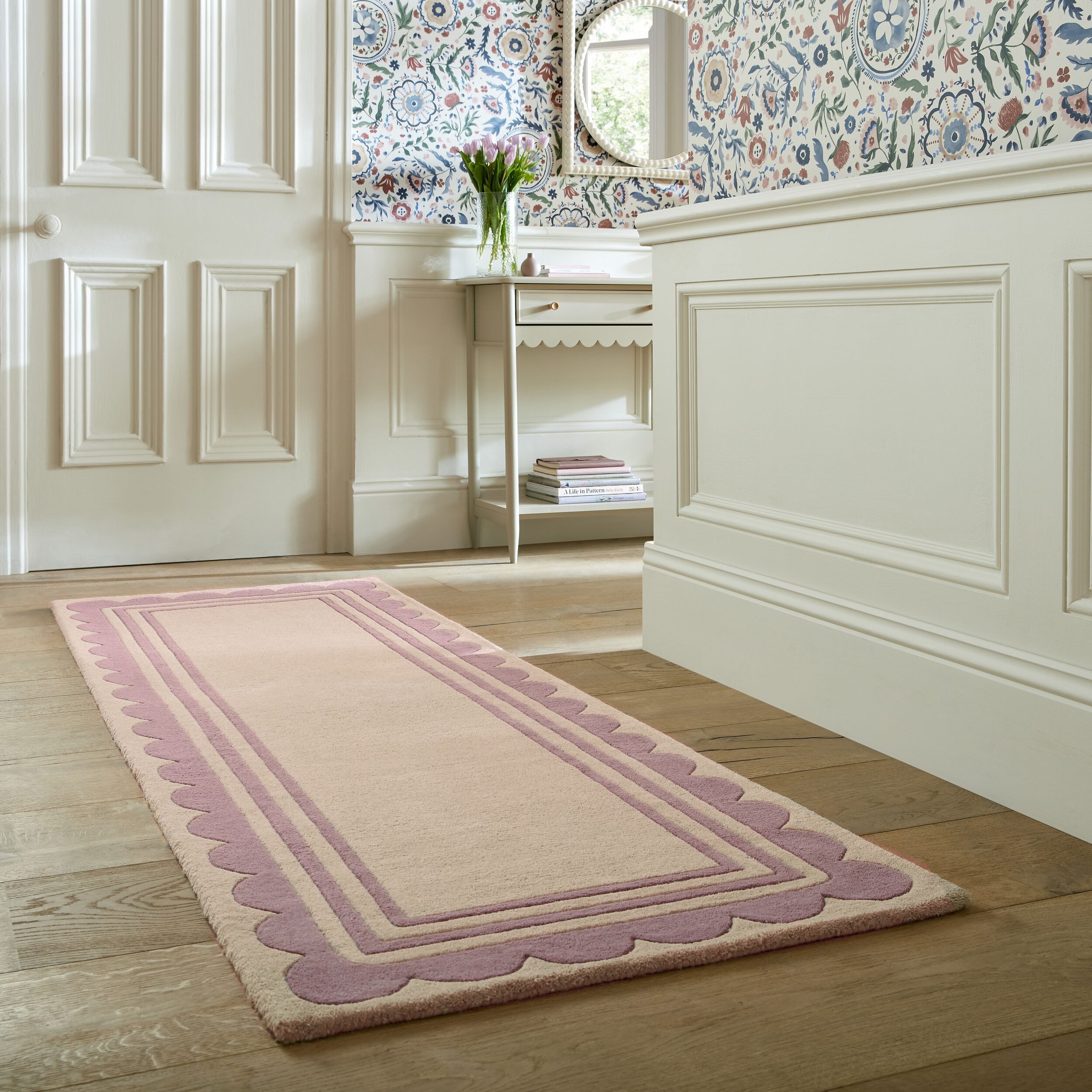 FLAIR RUGS Teppich Lois mit Jakobsmuschelbordüre, rechteckig, Höhe: 10 mm, mit Jakobsmuschelbordüre