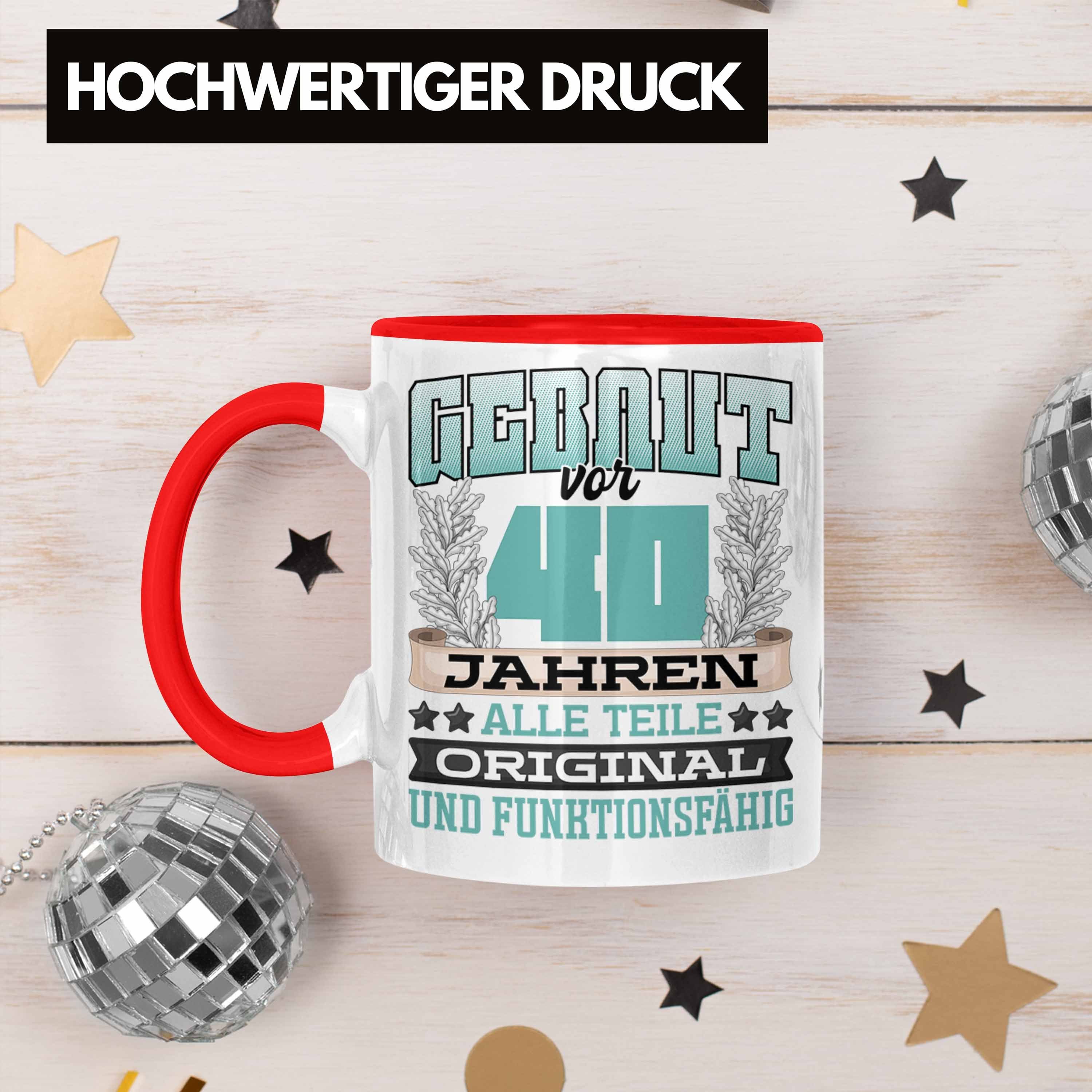 Trendation Tasse 40er Geburtstag Tasse Vor Männer Ja Frauen Rot Geschenk Spruch Gebaut 40er