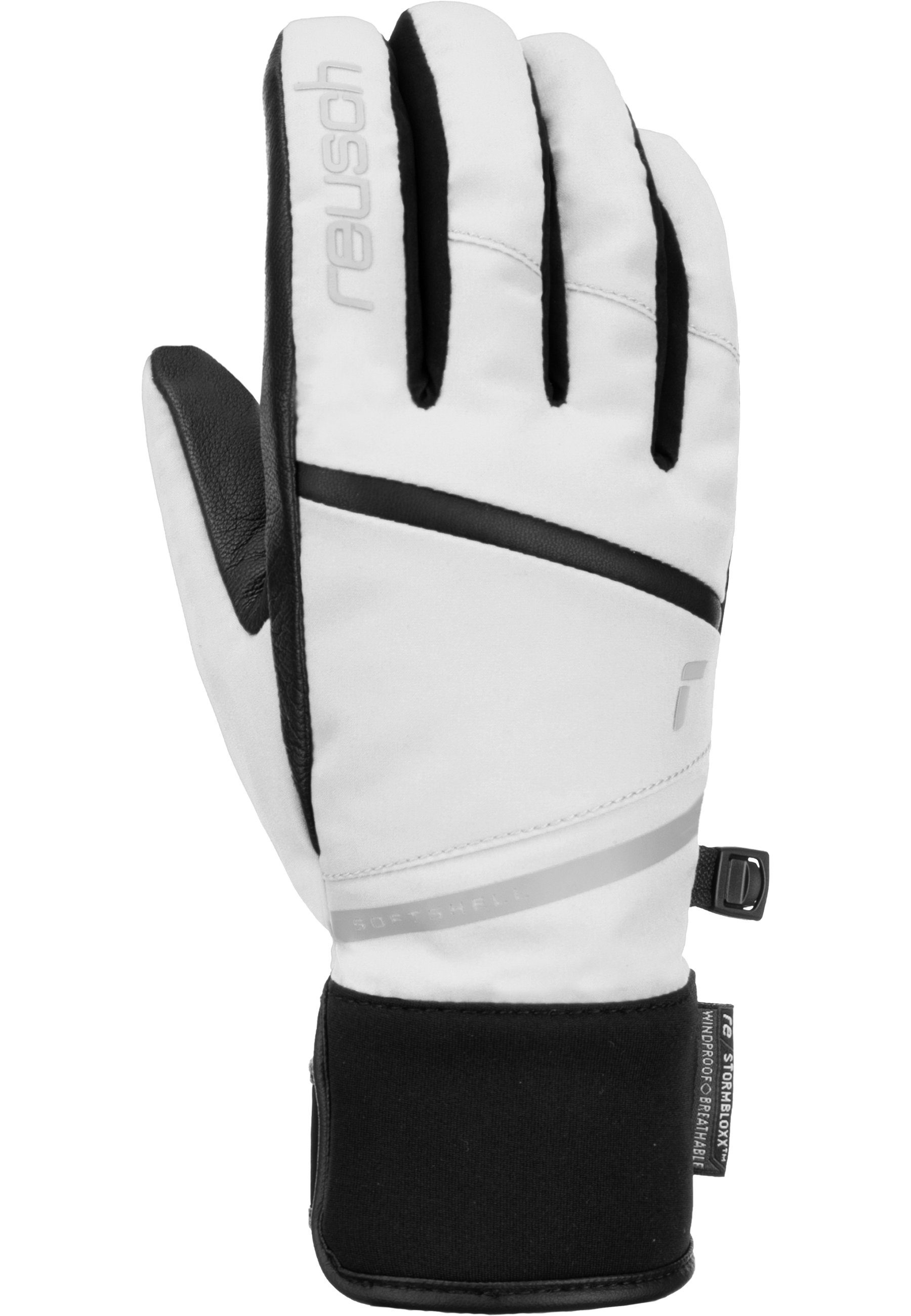 Tessa Material Reusch und atmungsaktivem STORMBLOXX™ weiß-schwarz Skihandschuhe aus wasserdichtem