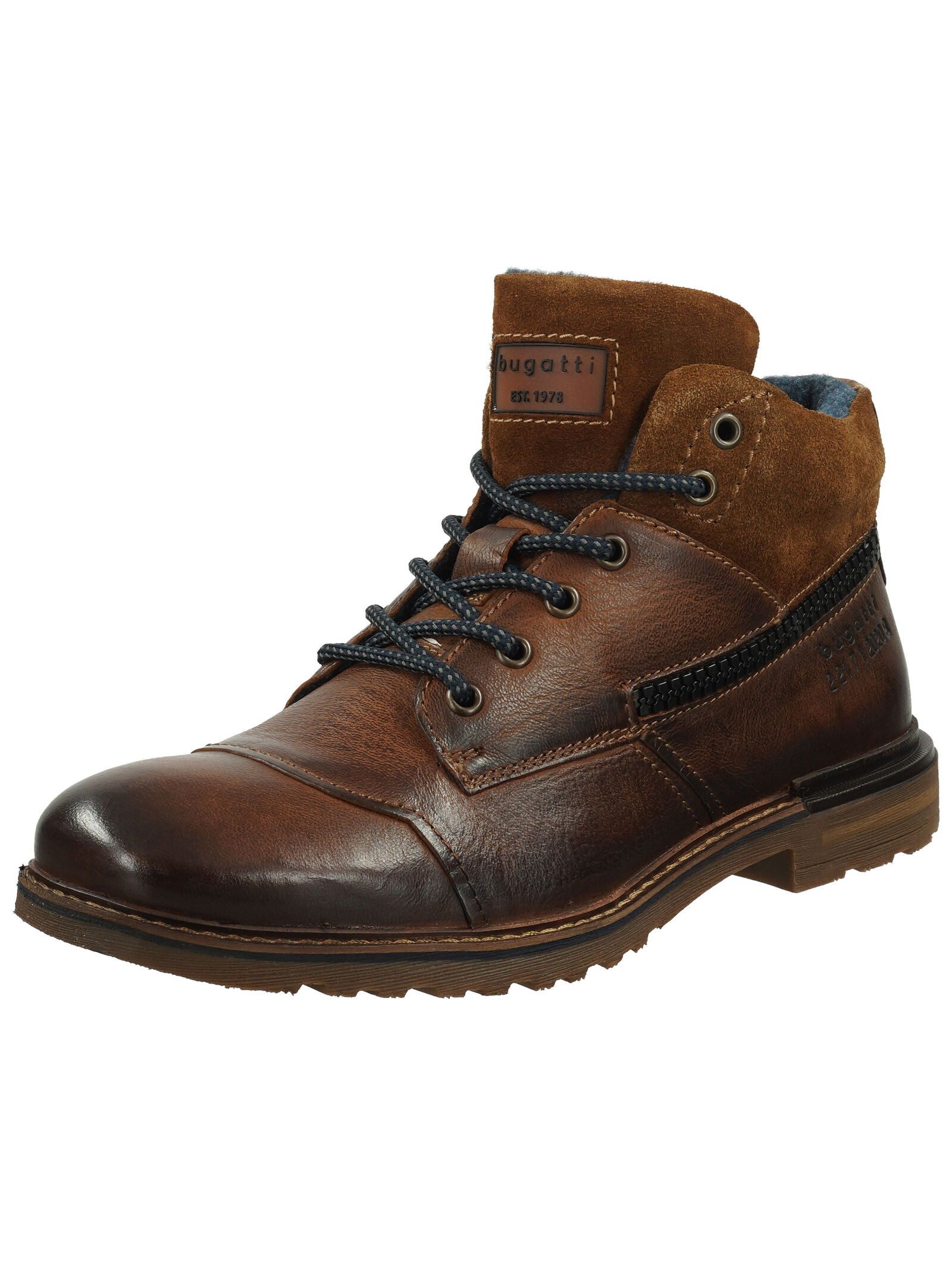 bugatti Stiefelette Leder Schnürstiefelette