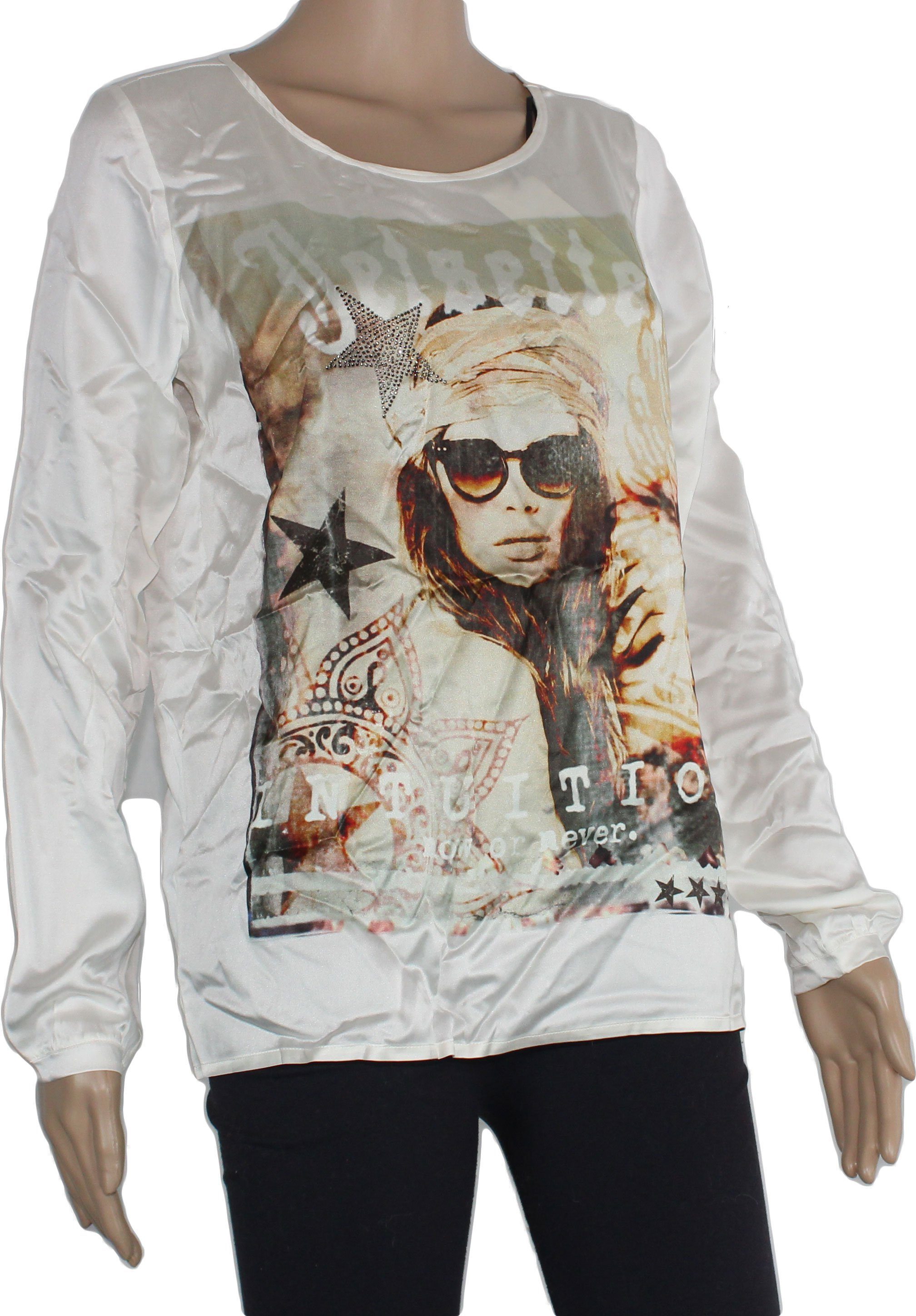 Grace Fashion Print-Shirt Jetsetter Seide,Lockerer Schnitt,Oversize,Front-P günstig online kaufen