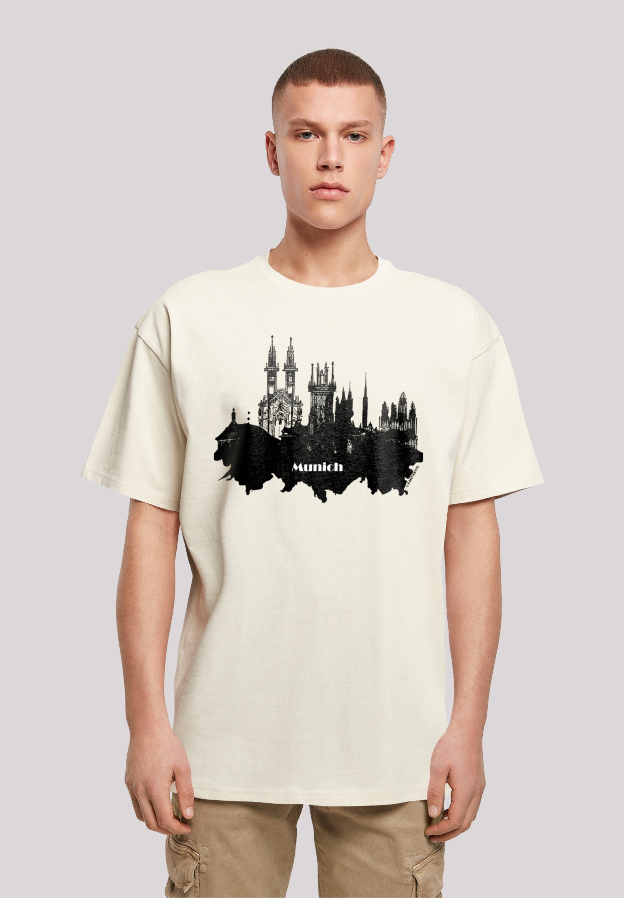 Munich T-Shirt skyline F4NT4STIC sand - Collection Cities Print