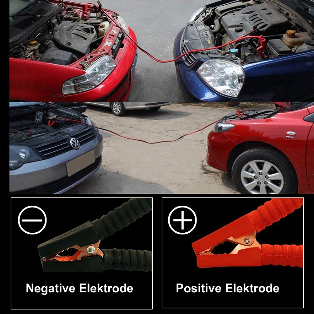 Melko Überbrückungskabel 2x4m Starthilfekabel 12/24V 500 Amp Starterkabel Starthilfekabel, Krokodilklemme, Krokodilklemme (400 cm), Hohe Qualität – Bild 3 von 5