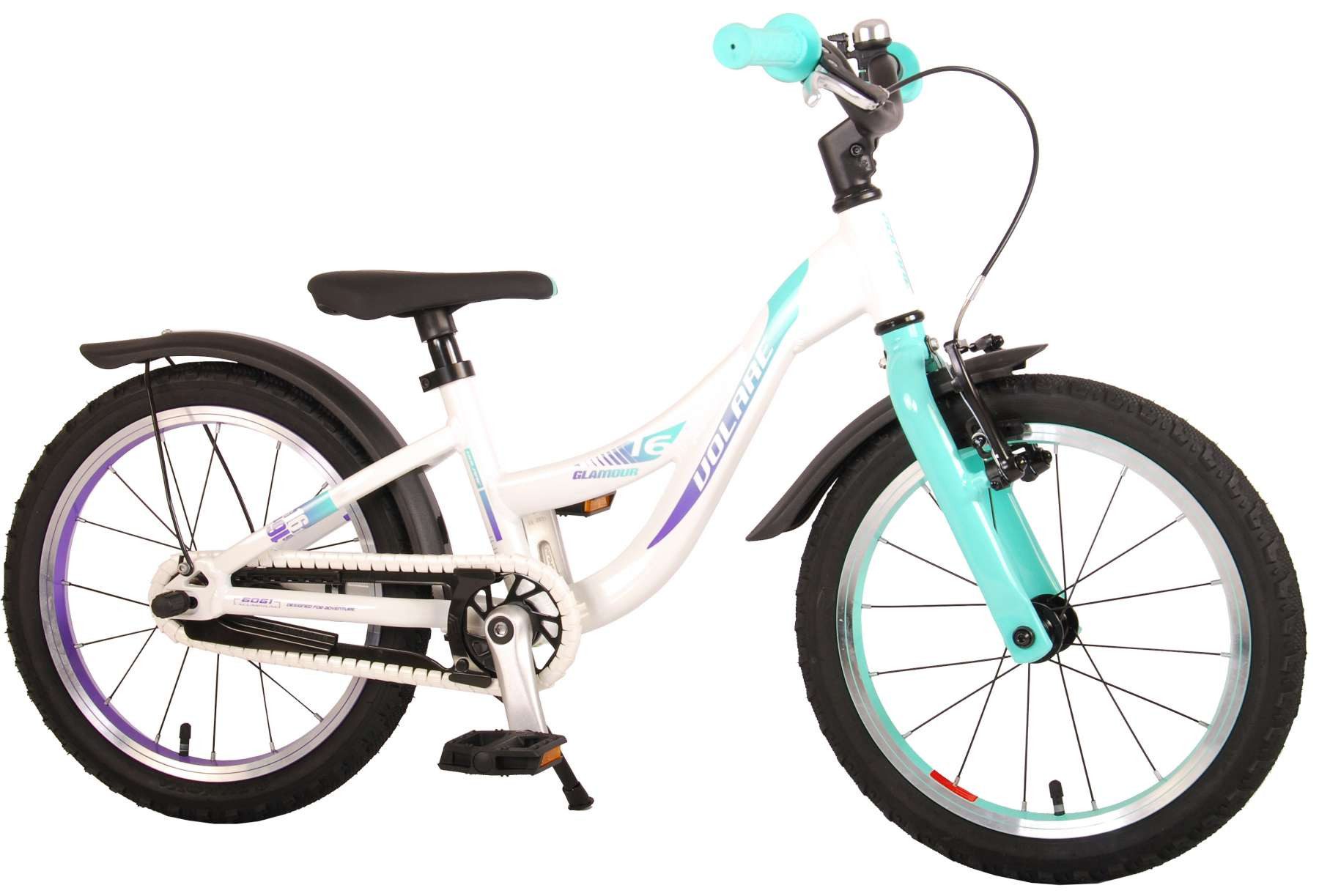 Volare Kinderfahrrad Kinderfahrrad Glamour Mädchen 16 Zoll Kinderrad in Perlmutt Mintgrün