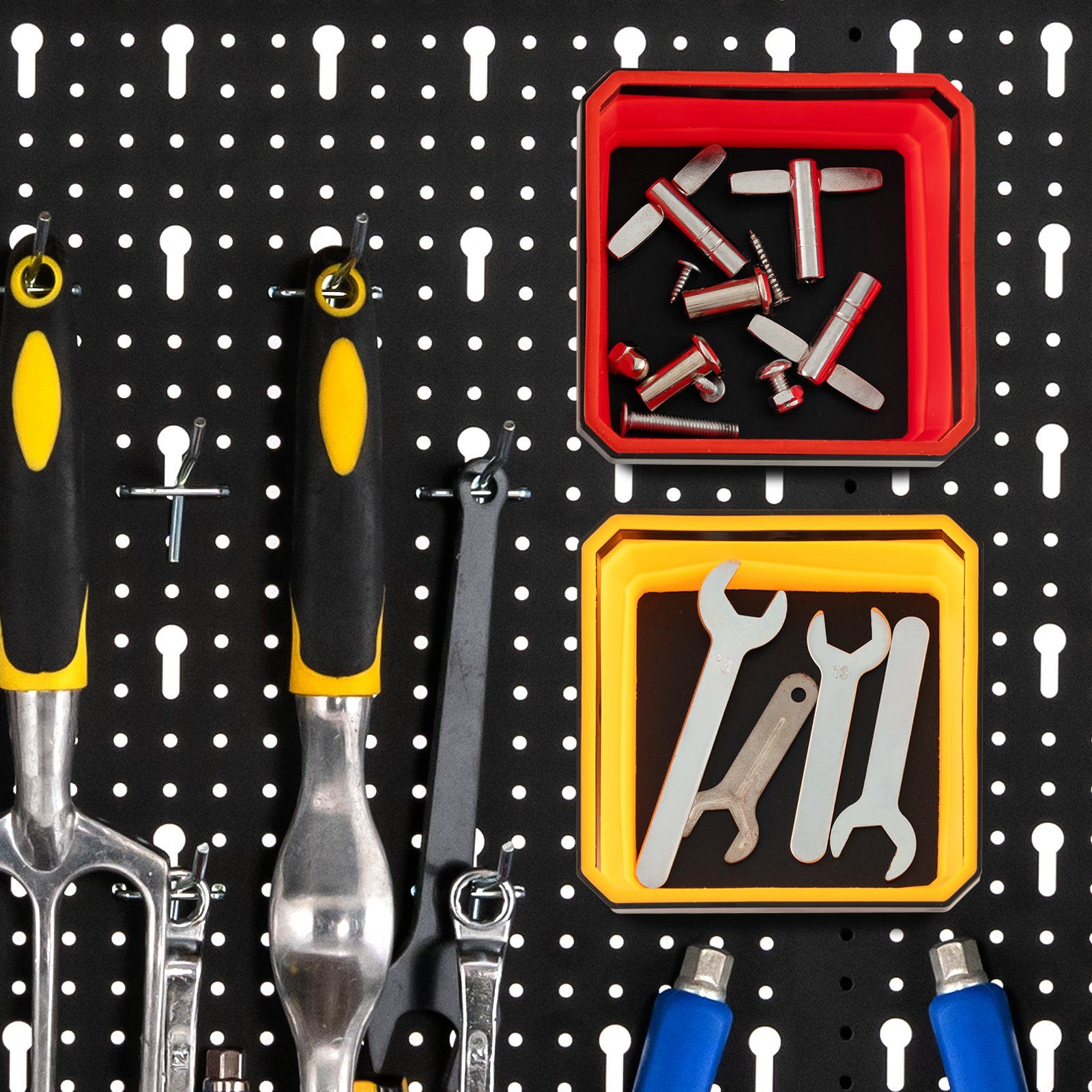 COSTWAY klappbar, Magnet-Werkzeugleiste, stapelbar, 11,5x11,5cm 4-tlg.,