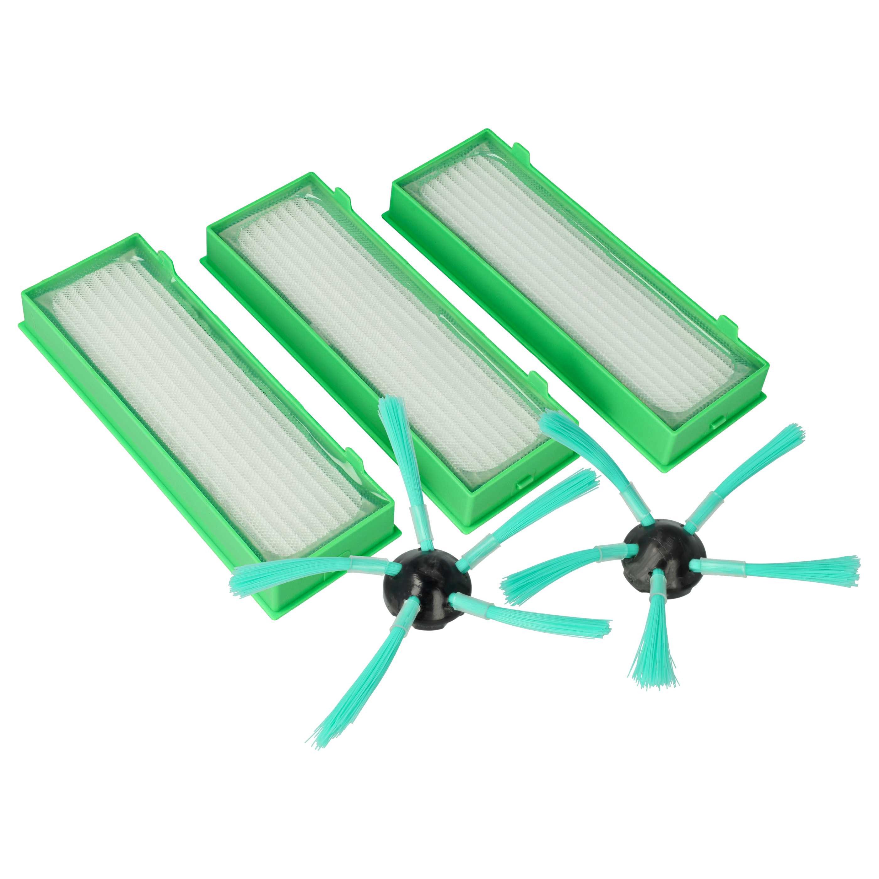 vhbw Saugroboter Zubehör-Set passend für Vorwerk Kobold VR300, VR-300, VR-200, VR200 Staubsauger, Zubehör für Vorwerk