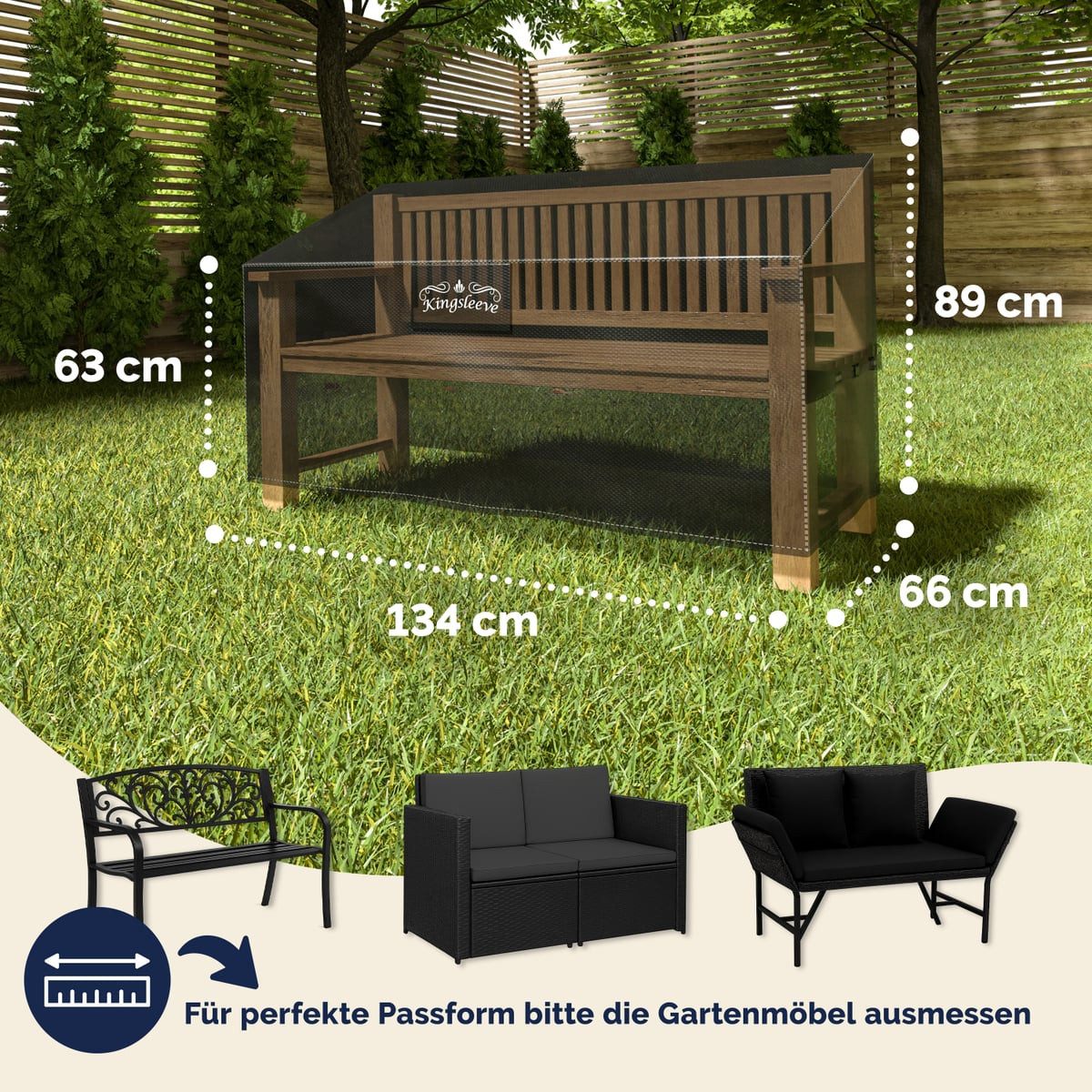 Kingsleeve Gartenmöbel-Schutzhülle, Wasserdicht Winterfest Abdeckplane Gart günstig online kaufen
