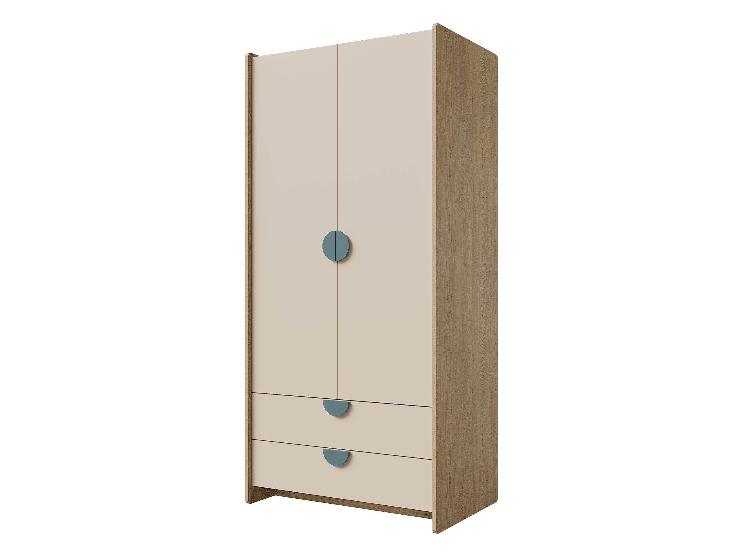 MIRJAN24 Kleiderschrank Lexi 2D2S 02 (mit zwei Drehtüren und zwei Schubladen) 84x60x198 cm, Kleiderstange