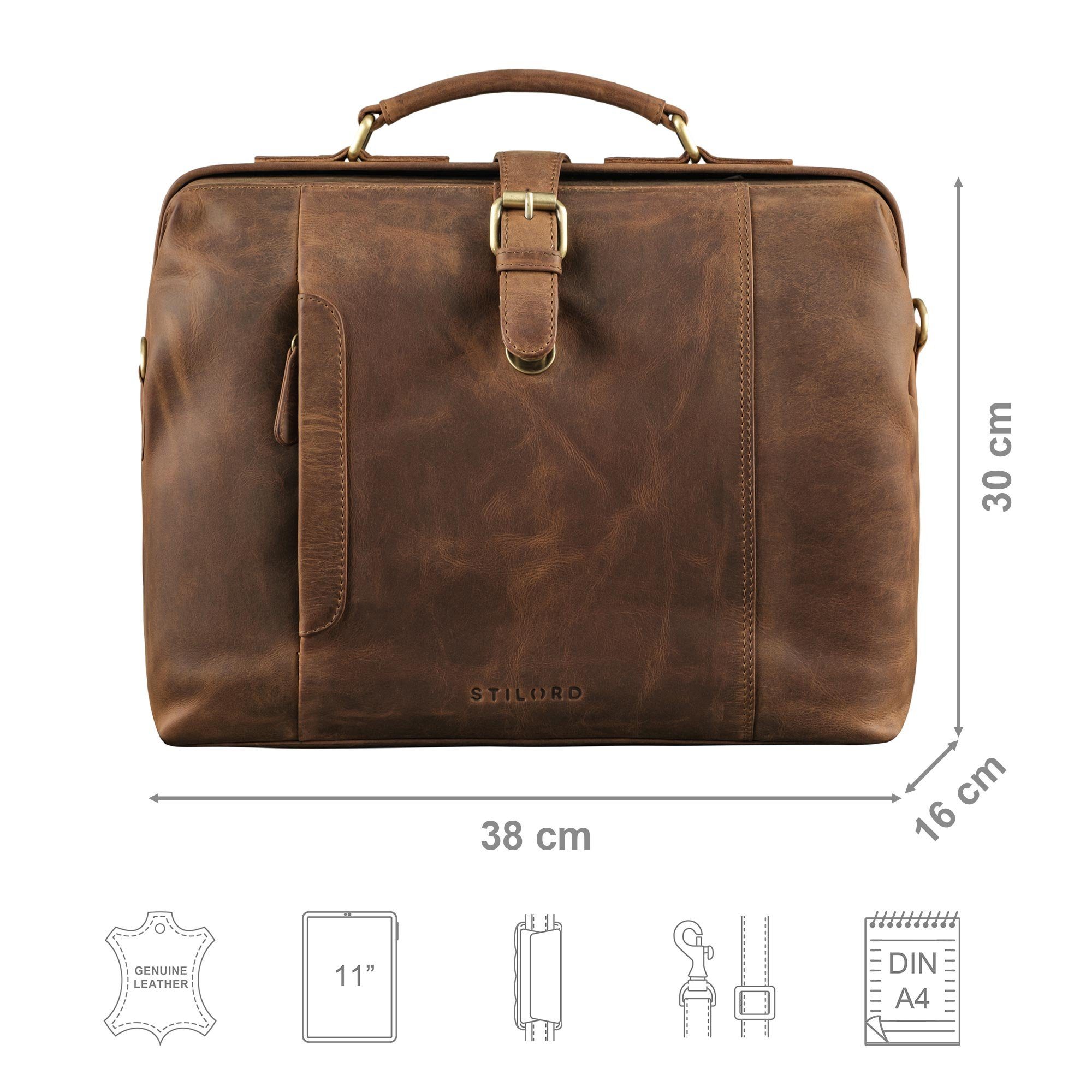 STILORD Handtasche "Casey" Vintage Handtasche Leder Damen Herren Arzttasche