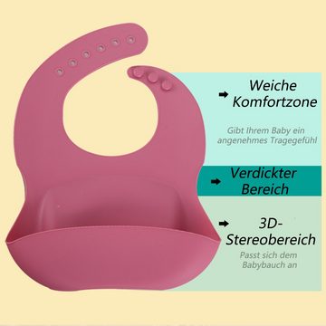 Houhence Lätzchen Silikon Lätzchen Baby Wasserdichtes Lätzchen mit Auffangschale