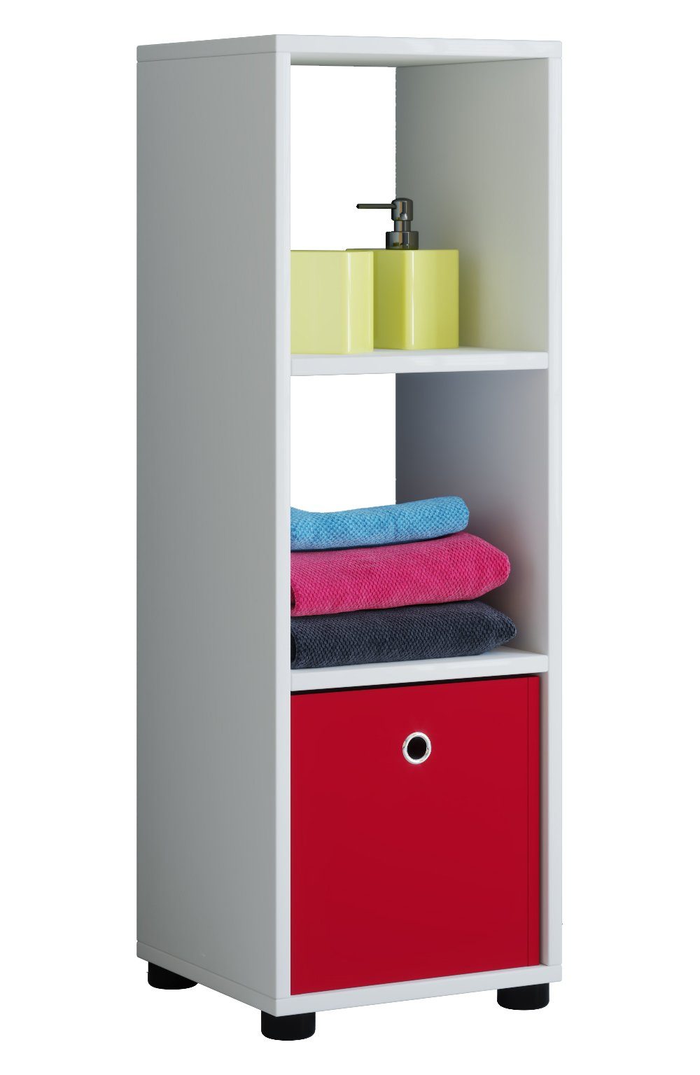 VCM Standregal Benas Bücherregal B. 31 x T. 30 x H. 93 cm, Stauraum für Bücher und Ordner, für Wohnzimmer und Mediaraum, 3 Fächer