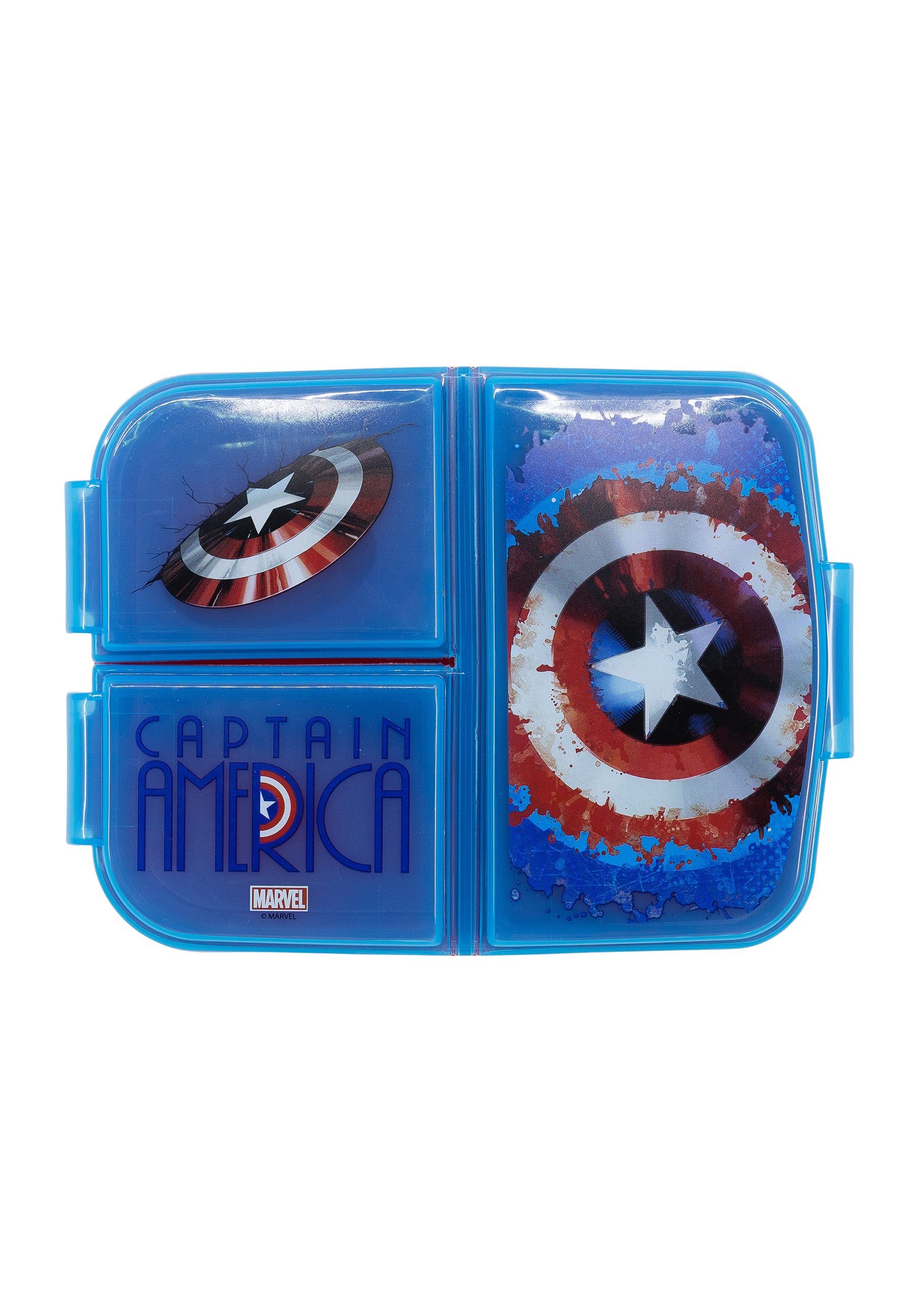 Haushalt Lebensmittelaufbewahrung The AVENGERS Lunchbox Captain America Kinder Jungen Brotdose Lunchbox Vesper Dose, 3 Fächern B