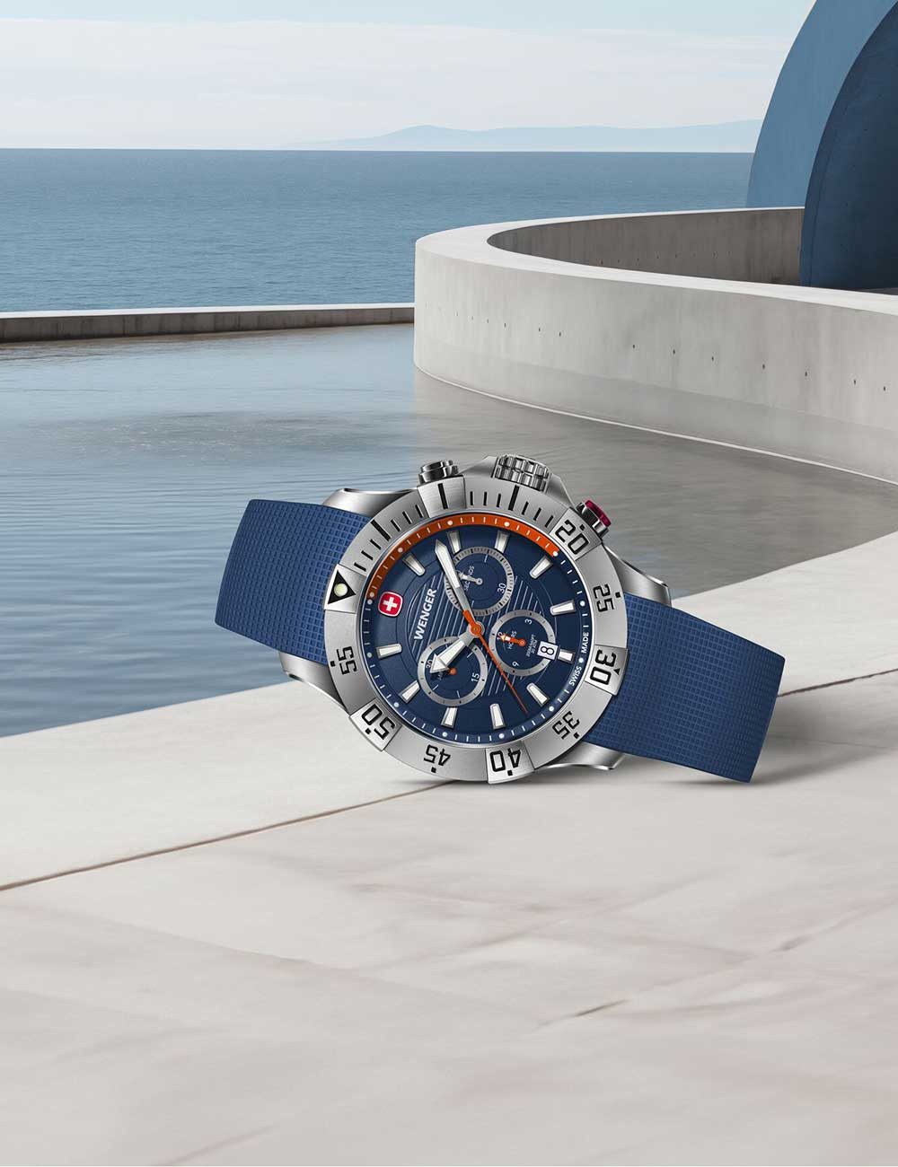 Wenger Quarzuhr Wenger 01.0643.124 Herrenuhr Seaforce Chronograph 43mm 20ATM Wenger 01.0643.124 Herrenuhr Seaforce Chronograph 43mm 20ATM