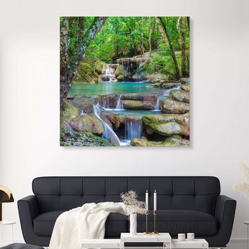 Posterlounge Forex-Bild Editors Choice, Kleiner Wasserfall im Wald, Fotografie