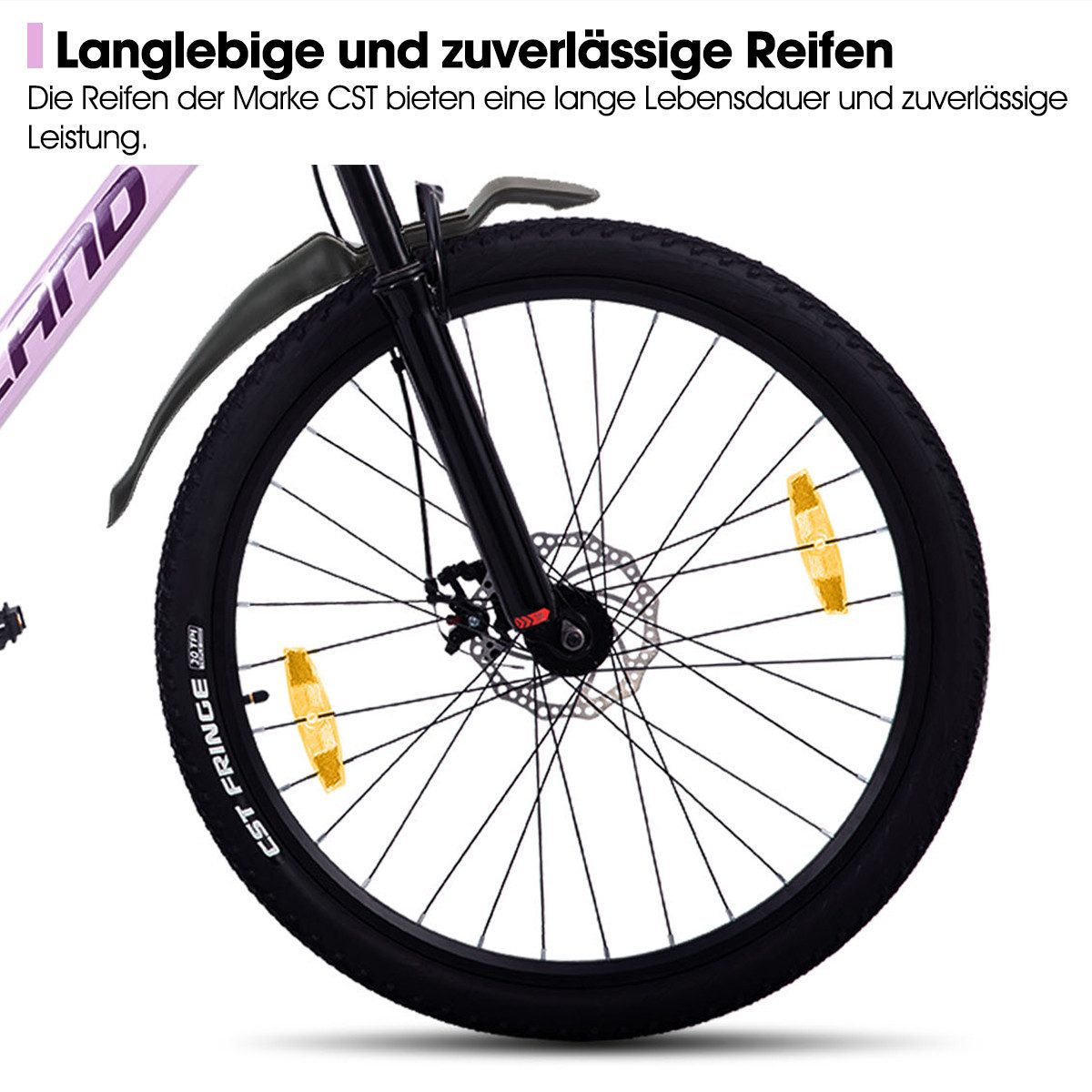 HILAND Mountainbike 27,5 Zoll Herren und Damen MTB mit Aluminiumrahmen, 21 Gang,Aluminiumrahmen, Doppelscheibenbremsen, Gefederter Vordergabel