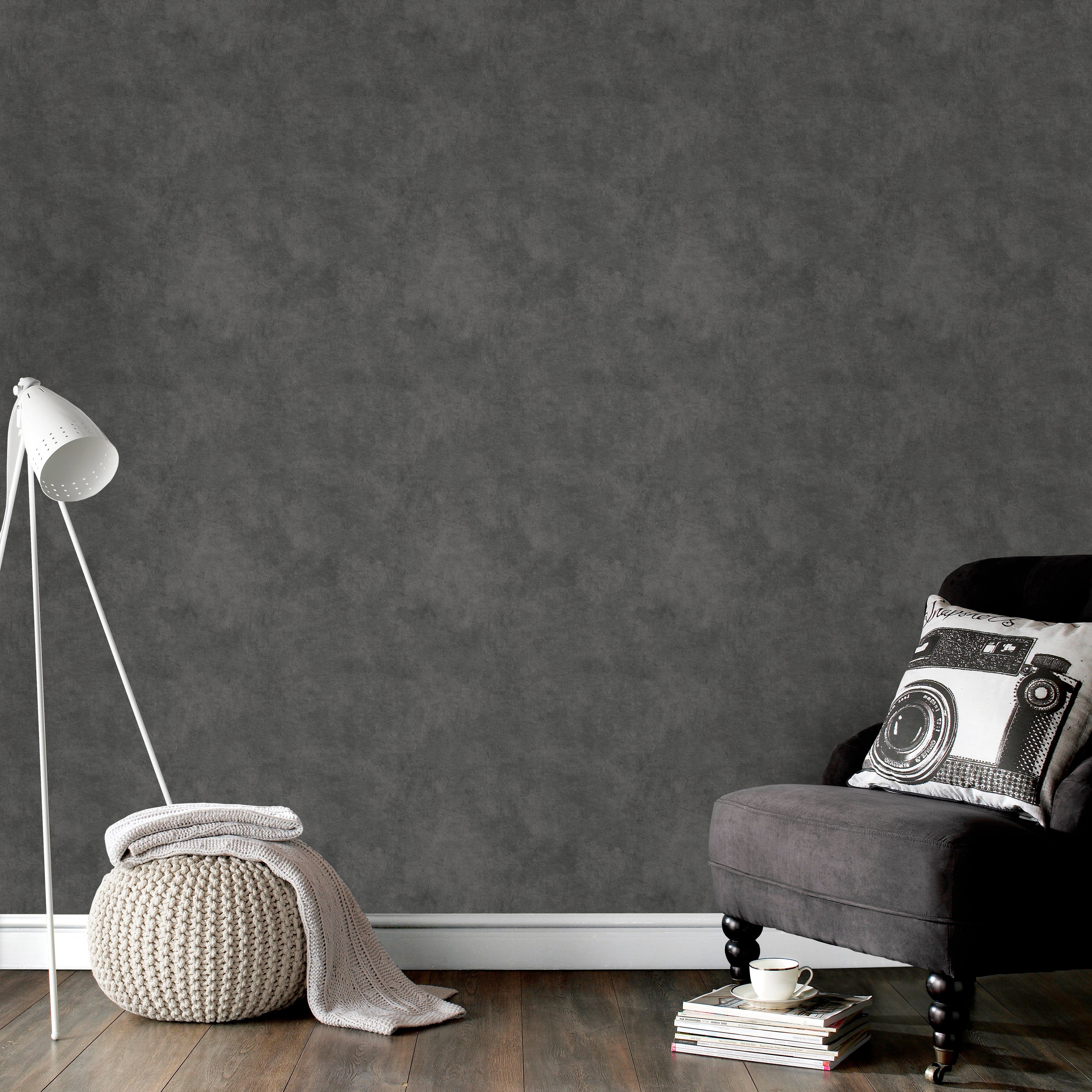 Superfresco Easy Vliestapete Beton, glatt, Steinoptik, (1 St), Dunkelgrau - günstig online kaufen