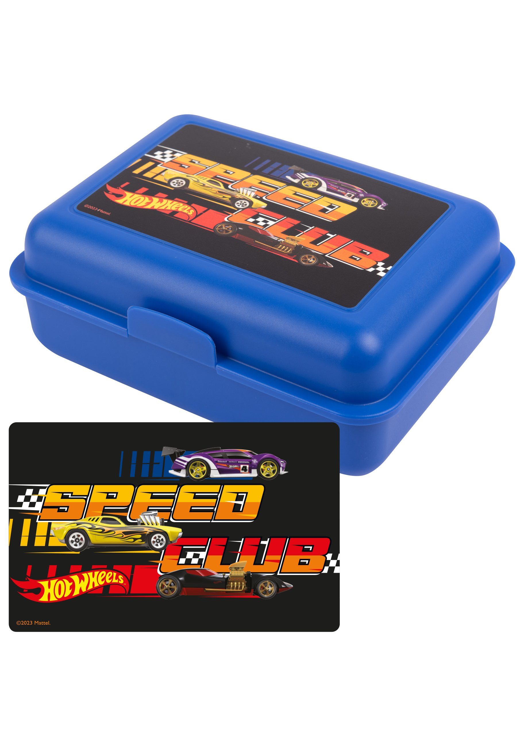 United Labels® Lunchbox Hot Wheels Brotdose - Speed Club - Lunchbox mit Trennwand Blau, Kunststoff (PP)