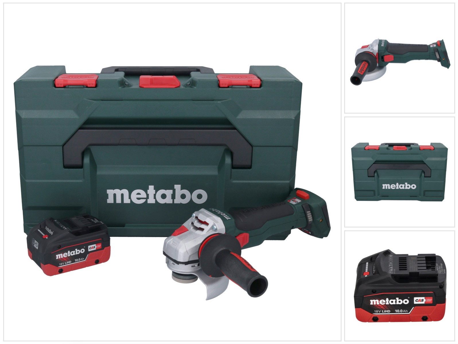 metabo Akku-Winkelschleifer WB 18 LTX BL 15-125 Quick 18 V 125 mm Brushless + 1x Akku 10,0 Ah