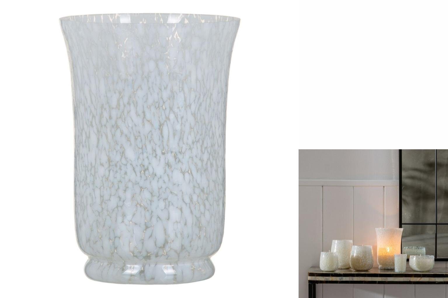 Vase 22 Bigbuy 15 Glas Weiß 15 x Dekovase cm x