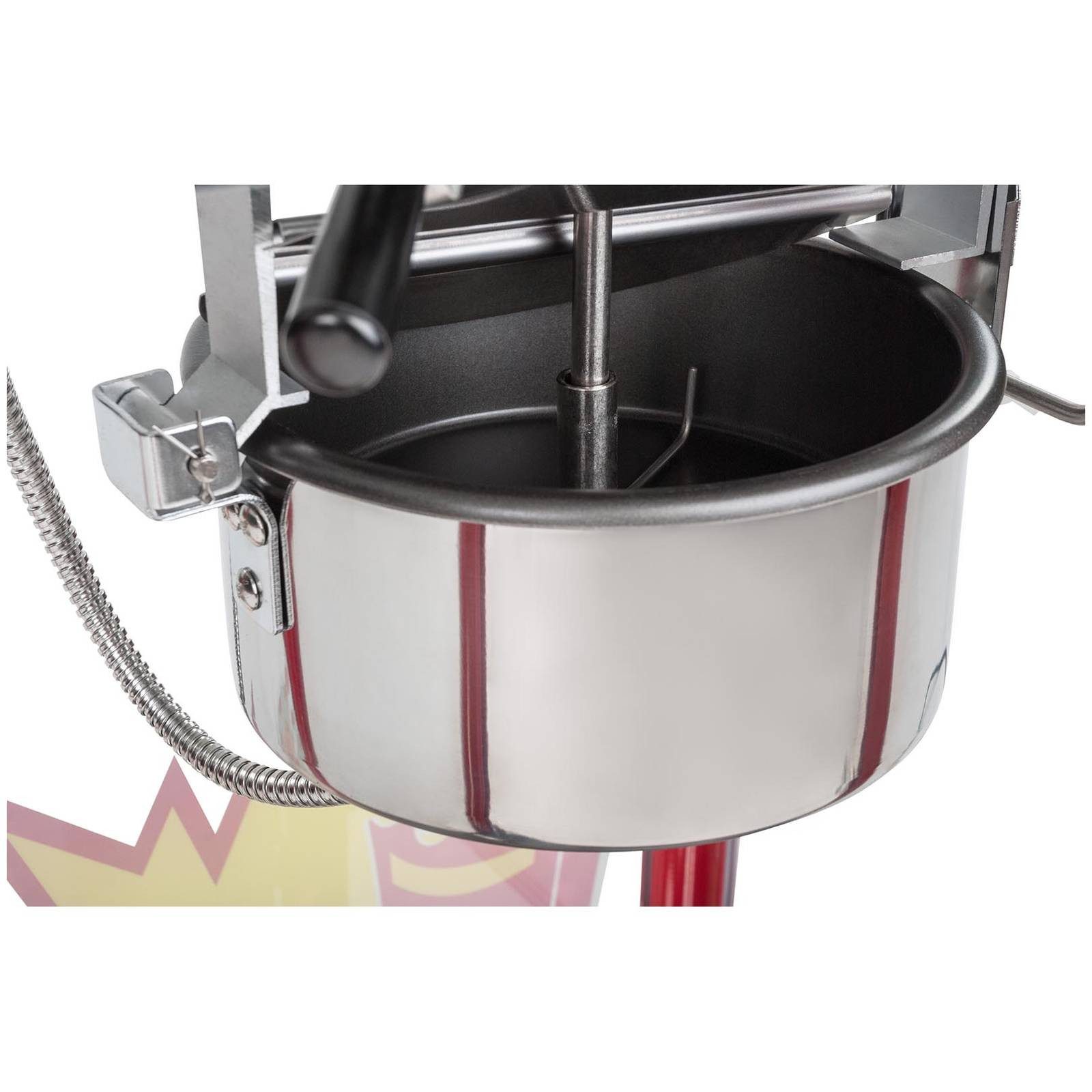 Royal Catering Popcornmaschine 5kg/h Popcornmaker Retro Popcornautomat 1500 W Dach Schwarz Teflon – Bild 5 von 5