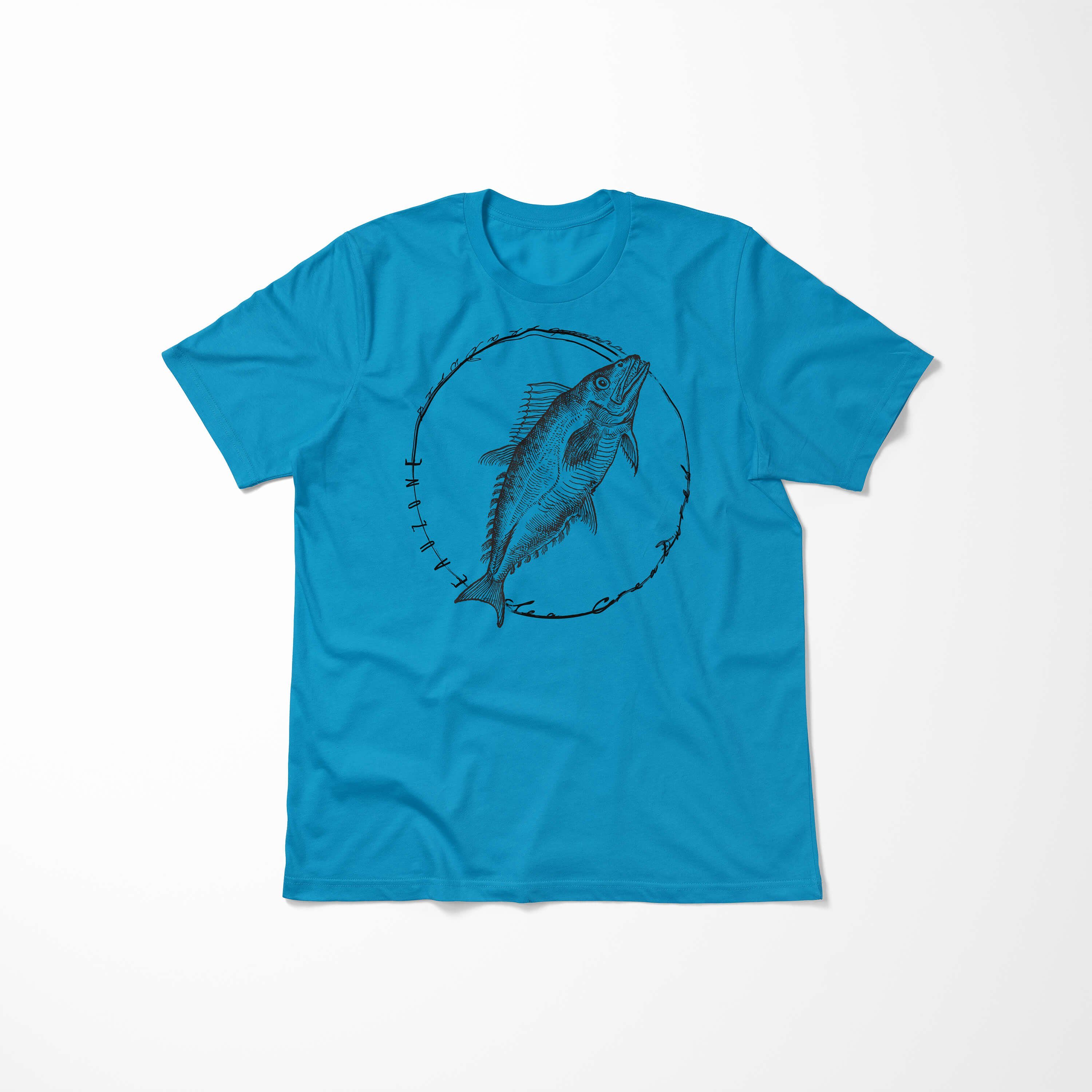 Sea feine / - Art Serie: Fische Sea Sinus und Creatures, sportlicher T-Shirt 098 Tiefsee Atoll Schnitt Struktur T-Shirt