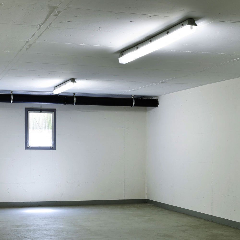 Nassraum Decken-Leuchte Garage Wannen Feucht- inklusive, Leuchtmittel LED etc-shop Werkstatt Kaltweiß, 4x Deckenleuchte, Tageslichtweiß,