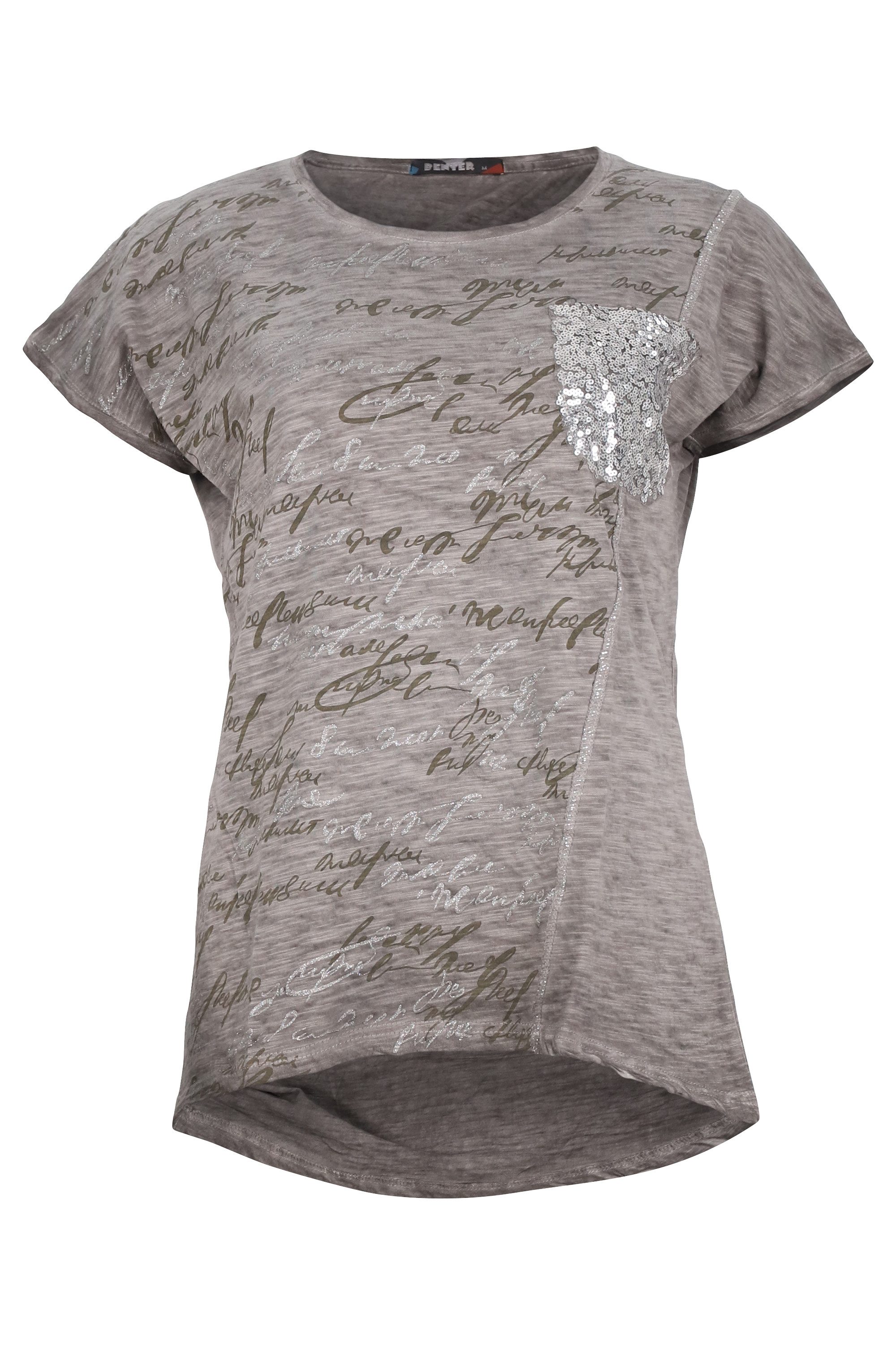 malito more than fashion Rundhalsshirt 46734 Shirt meliert mit Pailetten günstig online kaufen