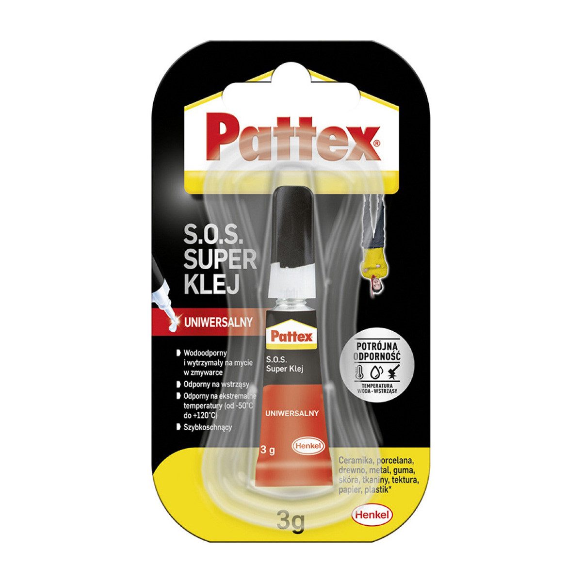 Pattex Sekundenkleber Pattex Sekundenkleber 3g SOS Sofortkleber - extra stark, universell, (1-tlg)