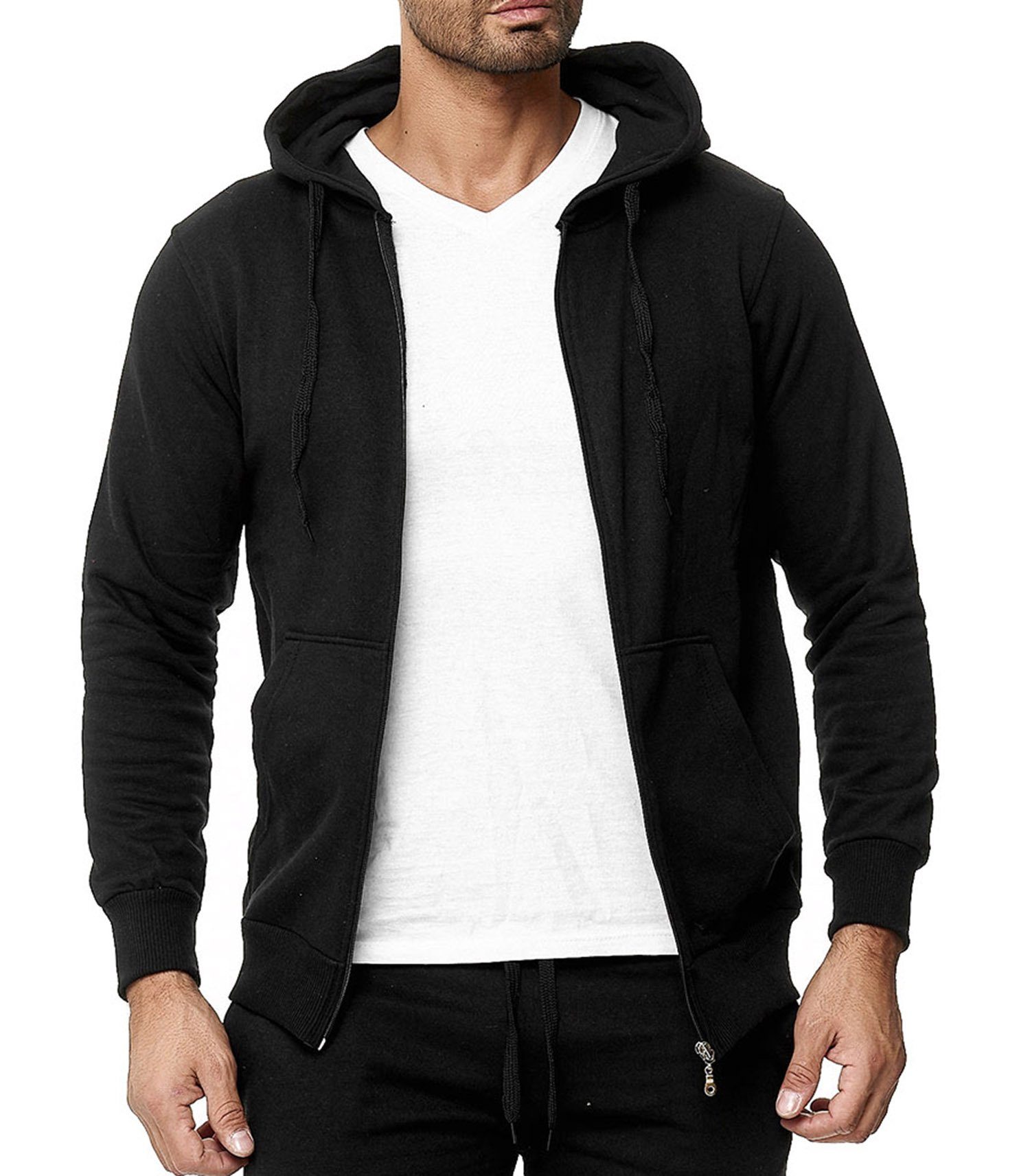 Hoodie Colour Herren Jogginghose BAXBOY Anzug Sportanzug Jogging Sporthose Baxboy Uni 501_Schwarz