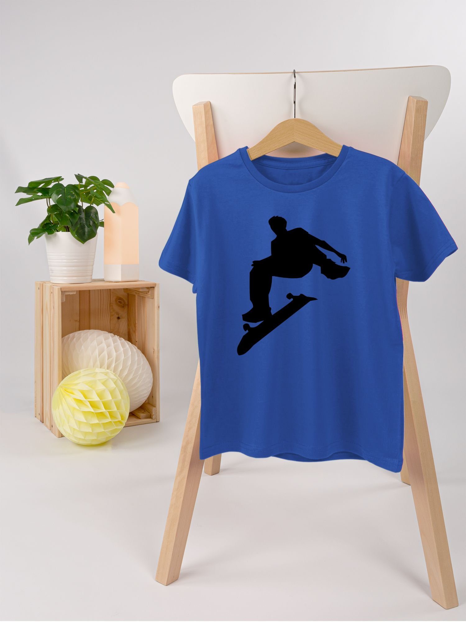 Kinder T-Shirt 2 Skater Shirtracer Kleidung Sport Royalblau