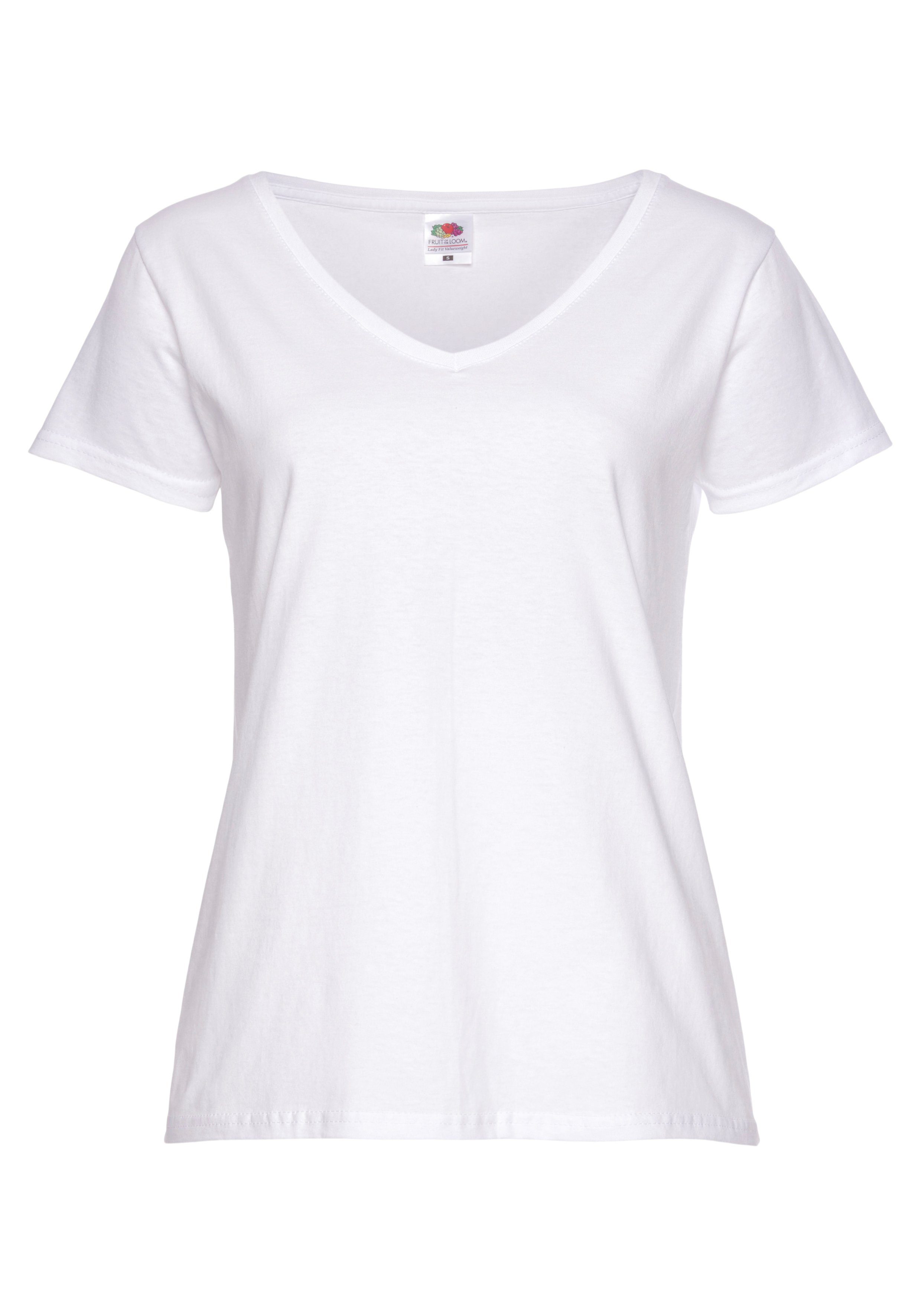 Fruit of the Loom V-Shirt Lady-Fit Valueweight V-Neck (Packung, 2-tlg., 2er-Pack)